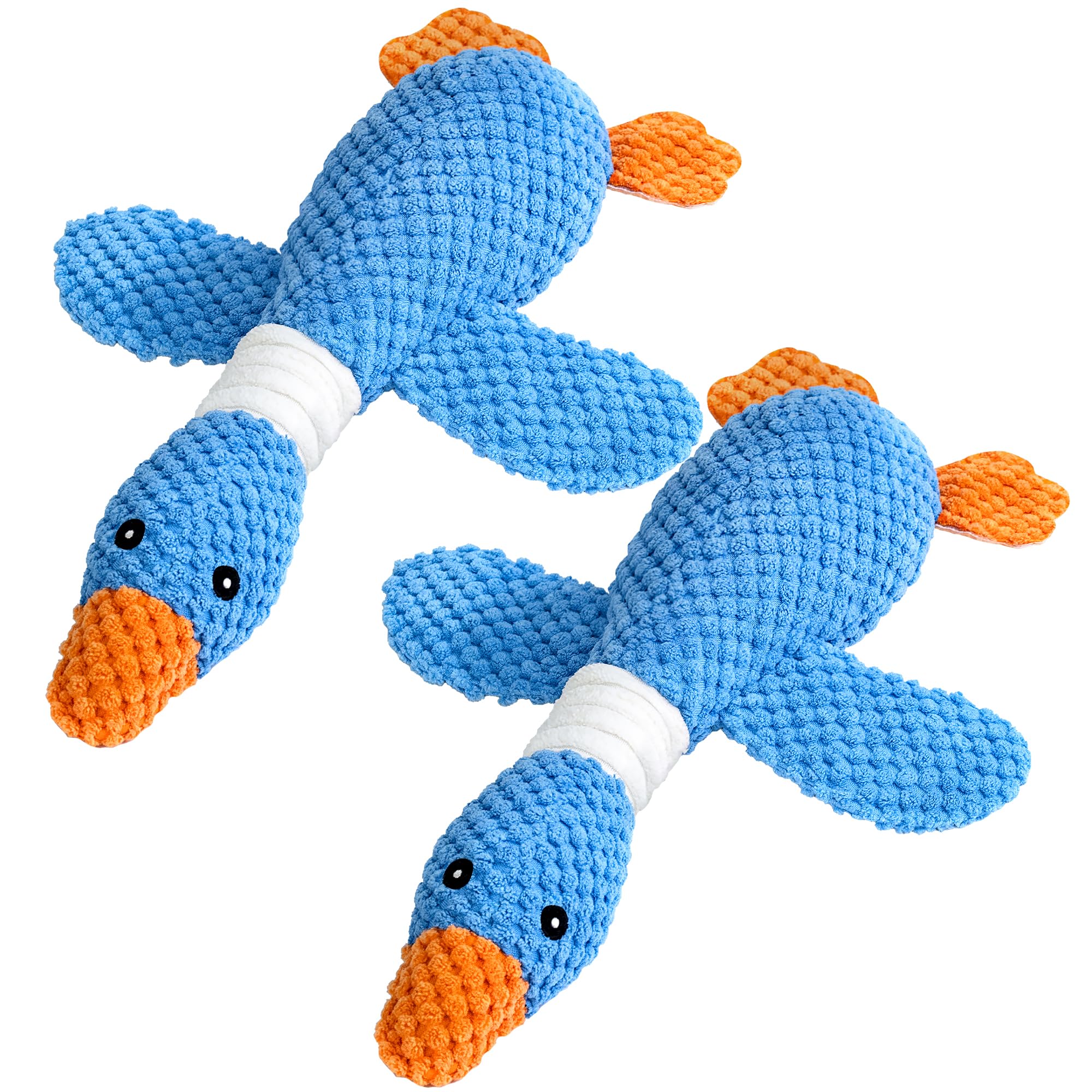 Vitscan 2 Pack Goose Tough Dog Toys for Aggressive Chewers, Durable Squeaky Dog Chew Toys for Small Medium Large Dogs, Plush Int