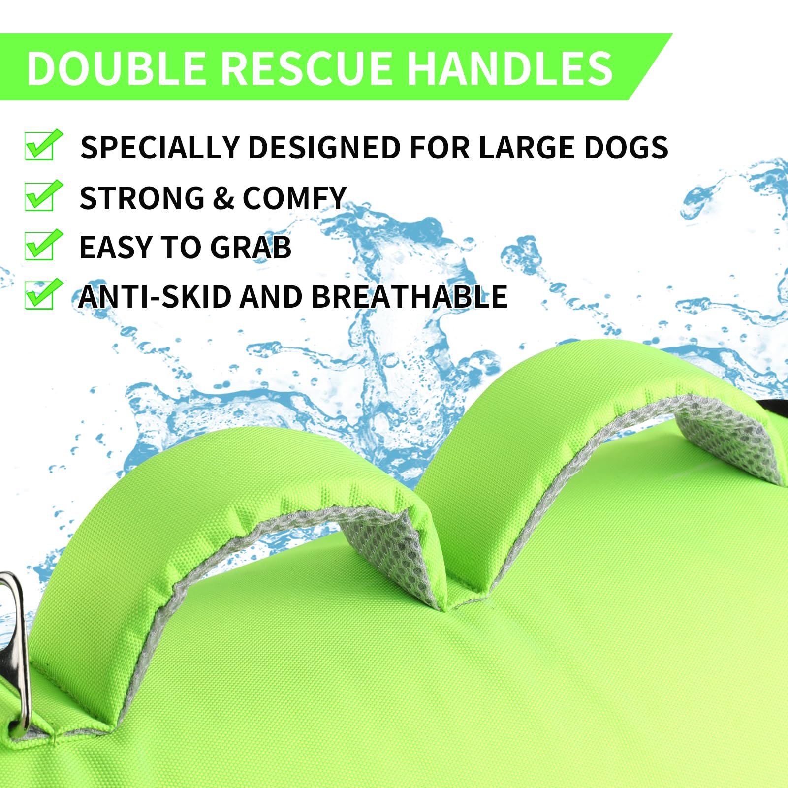 Doglay Dog Life Vest, Dog Life Jacket With Double Rescue Handles And Reflective Stripes, Adjustable High Visibility Swimming Saf