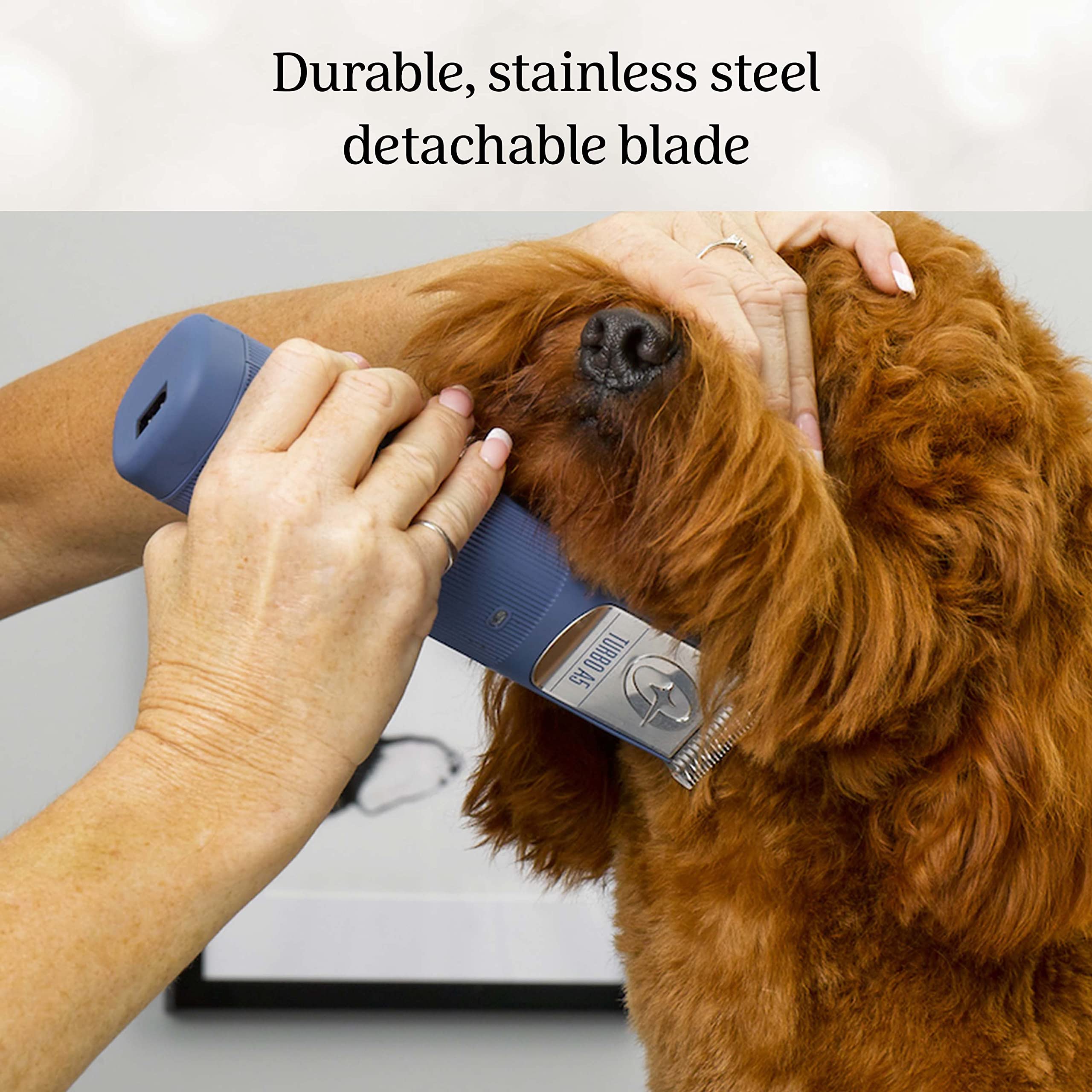 Oster Professional Cordless Turbo A5 Animal Clipper, Lithium-Ion Battery, Stainless Steel Blade, Blue, Model 2143767