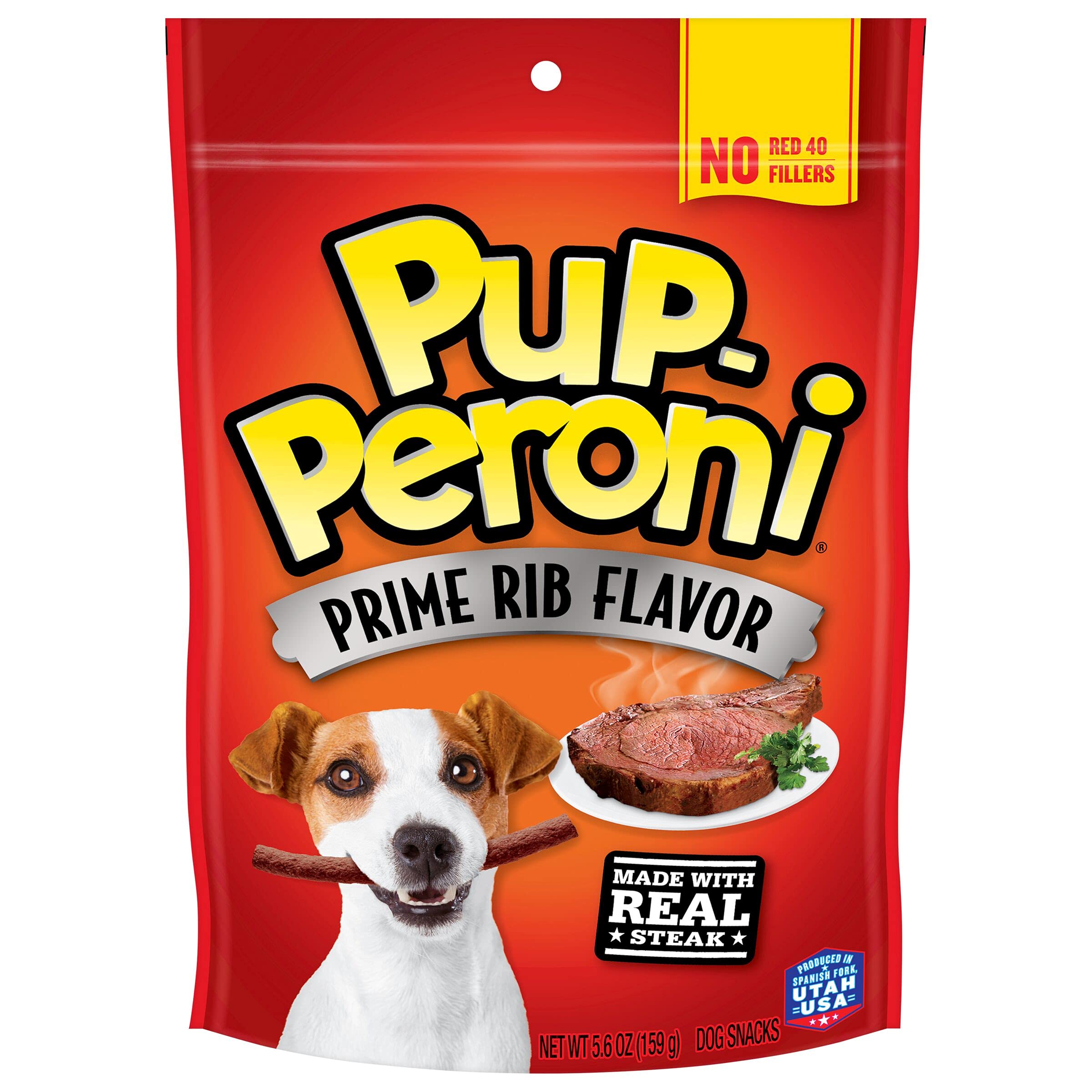 Pup-Peroni Dog Treats, Prime Rib Flavor, 5.6 Ounce (Pack of 8), Made with Real Steak