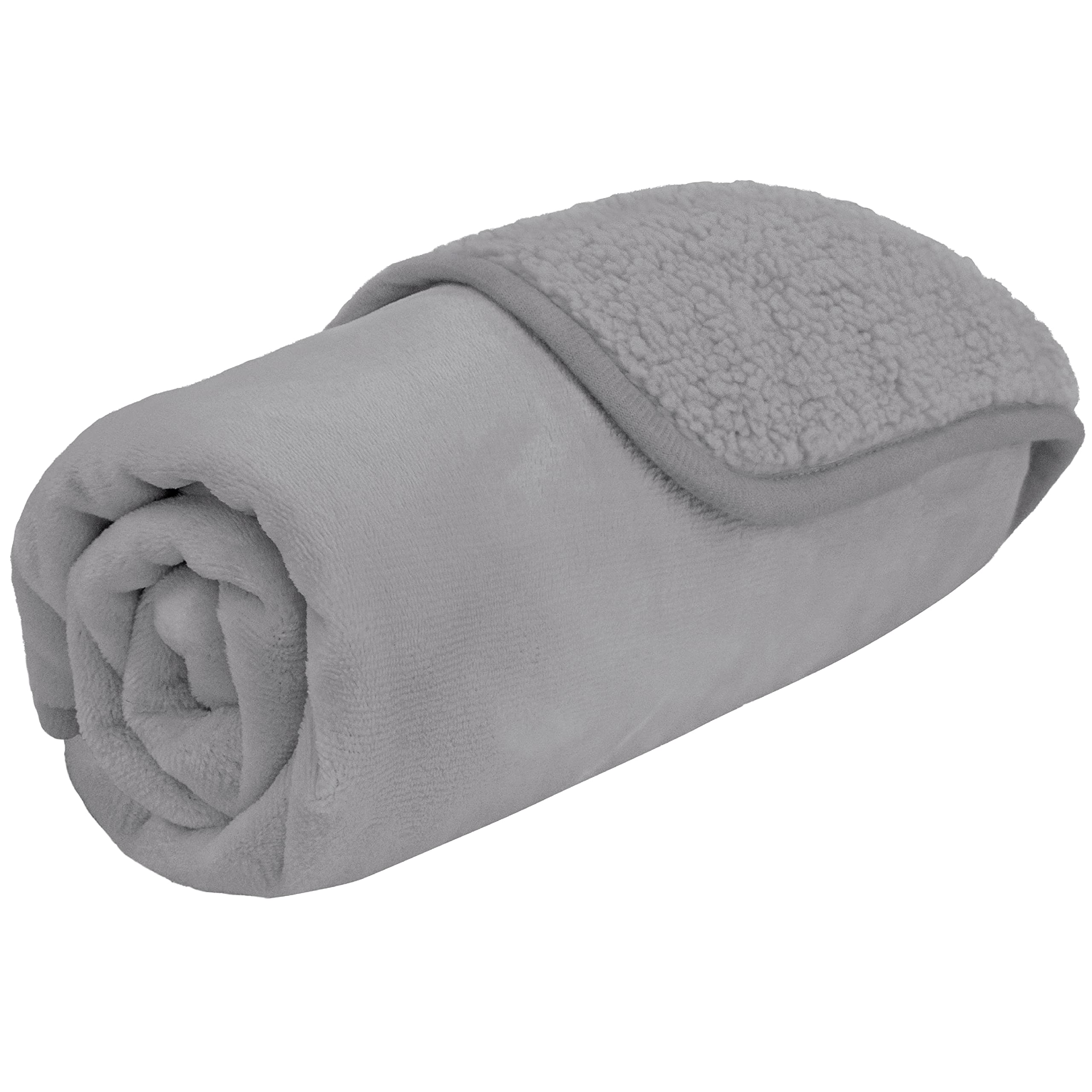 Petami Waterproof Dog Blanket For Small Medium Dogs, Pee Proof Pet Blanket Sherpa Fleece Couch Cover, Reversible Cat Throw Bed Sofa Protector, Soft Plush Washable Pad (Medium 29X40, Light Gray)