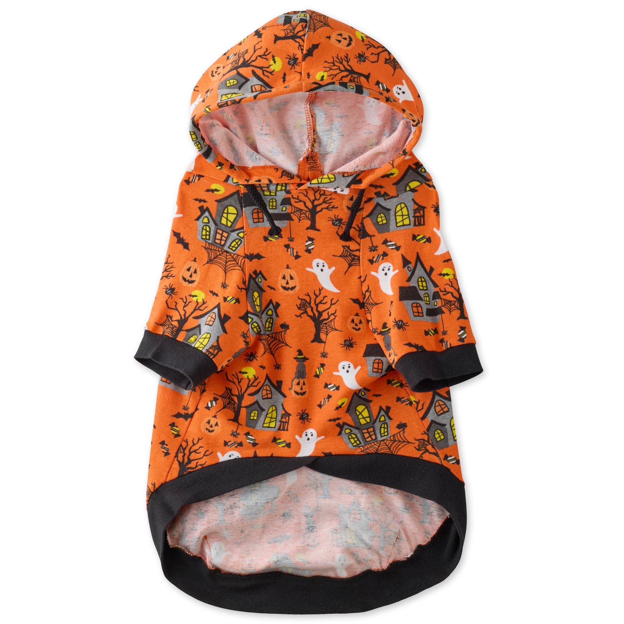 Pet Passion 100% Organic Cotton Dog Hoodie Pet Coat for Small, Medium and Large Dogs, Spooky, X-Large