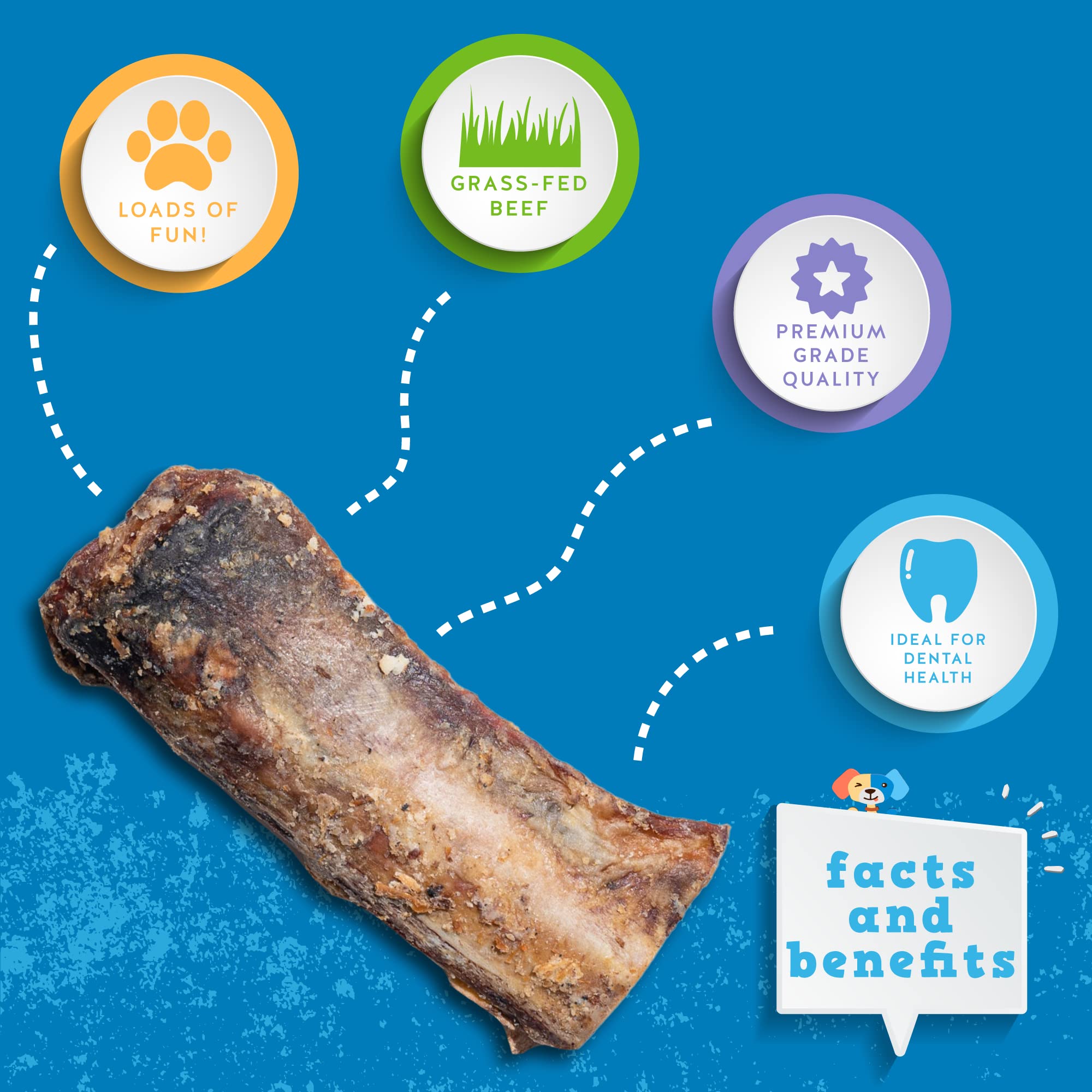 Jack&Pup Rib Bones for Dogs | All Natural Beef Rib Bones for Dogs (24 Oz Bag) Single Ingredient Bone Marrow Natural Dog Bones, R