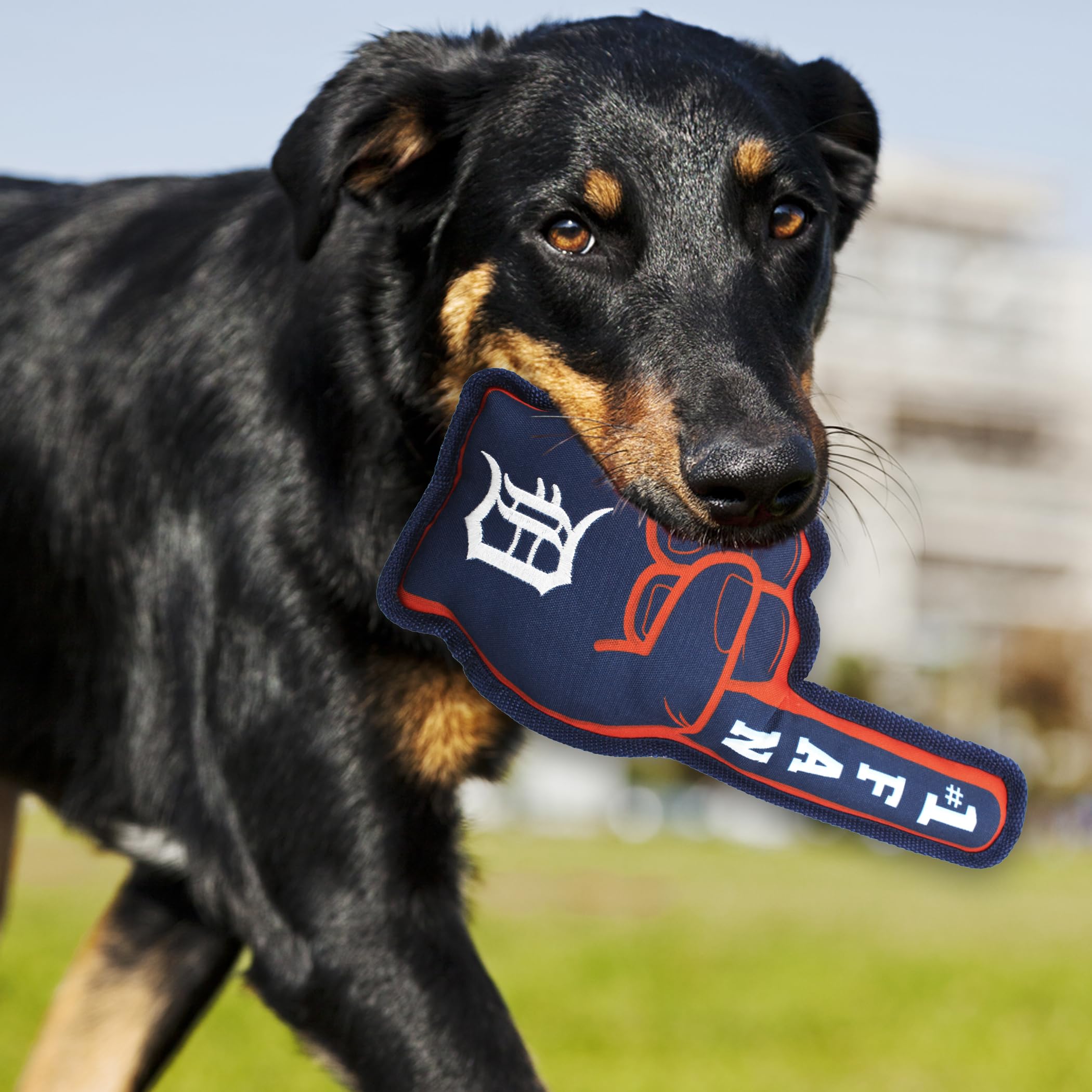 Pets First Mlb Detroit Tigers #1 Fan Toy. Best Sports Dog Toy With Double Stitched Trim And Tough Nylon Material Filled With Che