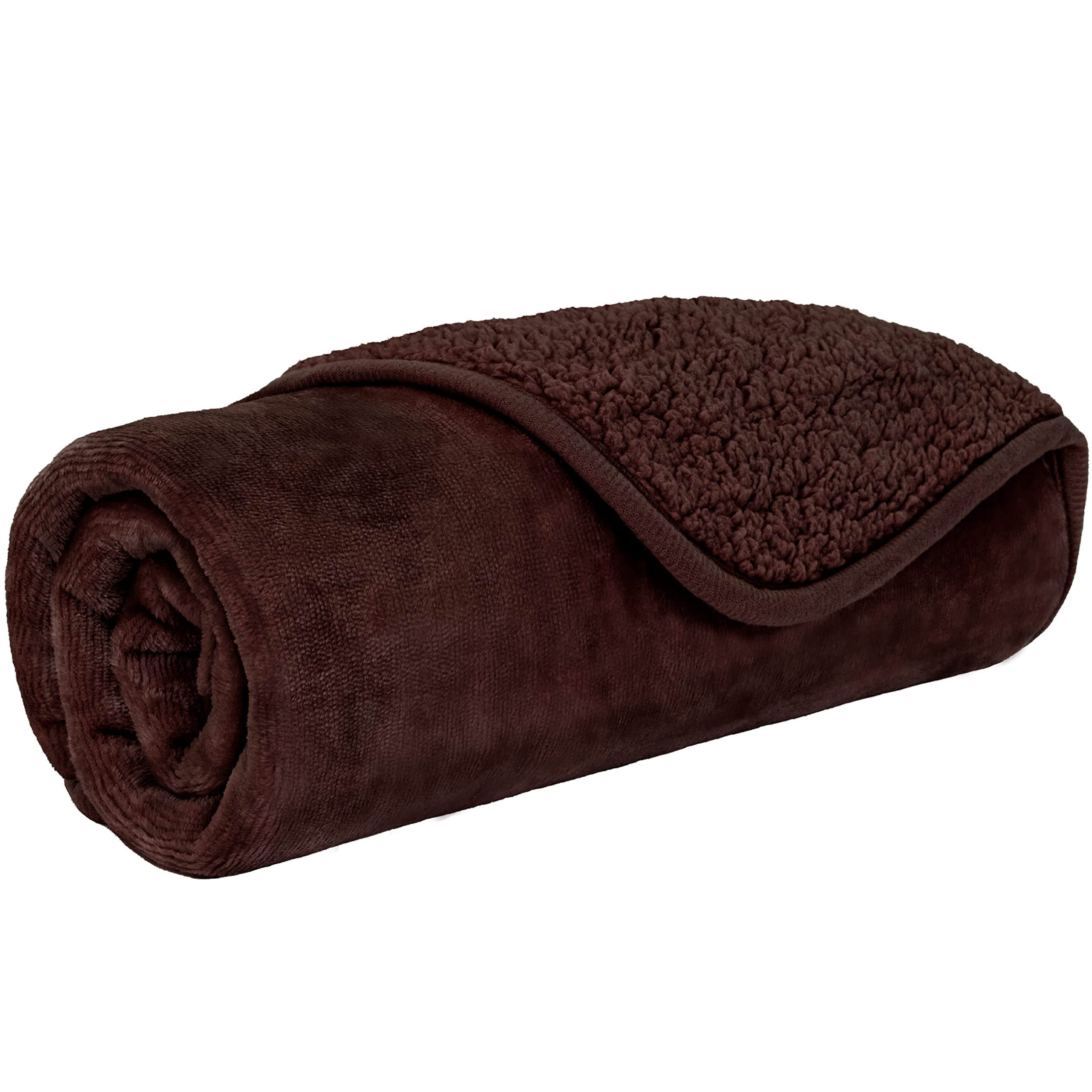 Petami Waterproof Dog Blanket For Small Medium Dogs, Pee Proof Pet Blanket Sherpa Fleece Couch Cover, Reversible Cat Throw Bed Sofa Protector, Soft Plush Washable Pad (Medium 29X40, Brown)