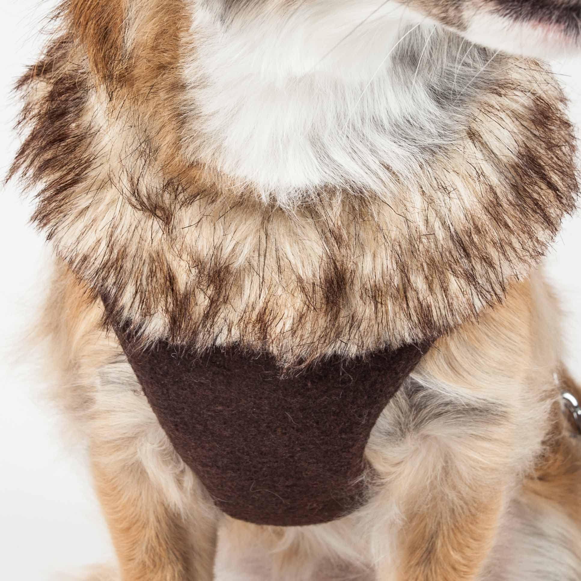 Pet Life Luxe 'Furracious' 2-In-1 Mesh Reversed Adjustable Dog Harness-Leash W/ Removable Fur Collar(D0102H70Hf7.)