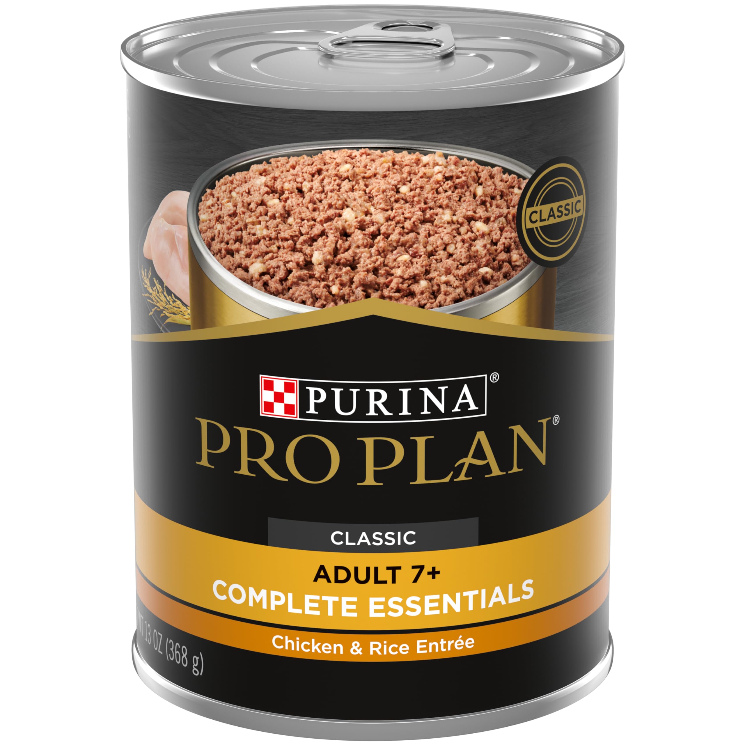 Purina Pro Plan High Protein Dog Food for Senior Dogs, Adult 7+ Chicken and Rice Entree - (Pack of 12) 13 oz. Cans