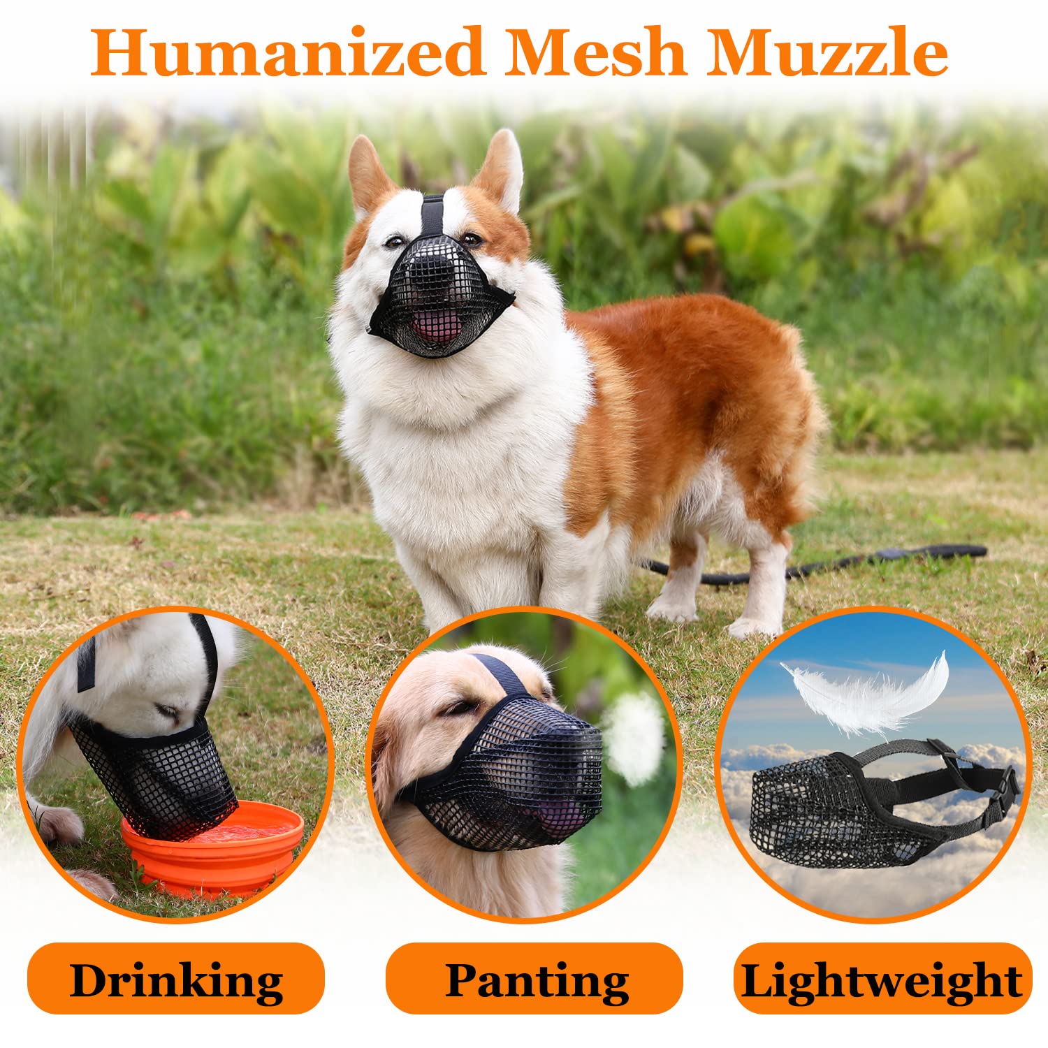 Crazy Felix Dog Muzzle - Soft Mesh, Adjustable, Breathable for Small to Large Dogs, Black, XS (Snout Circumference: 4½?-6¼?)