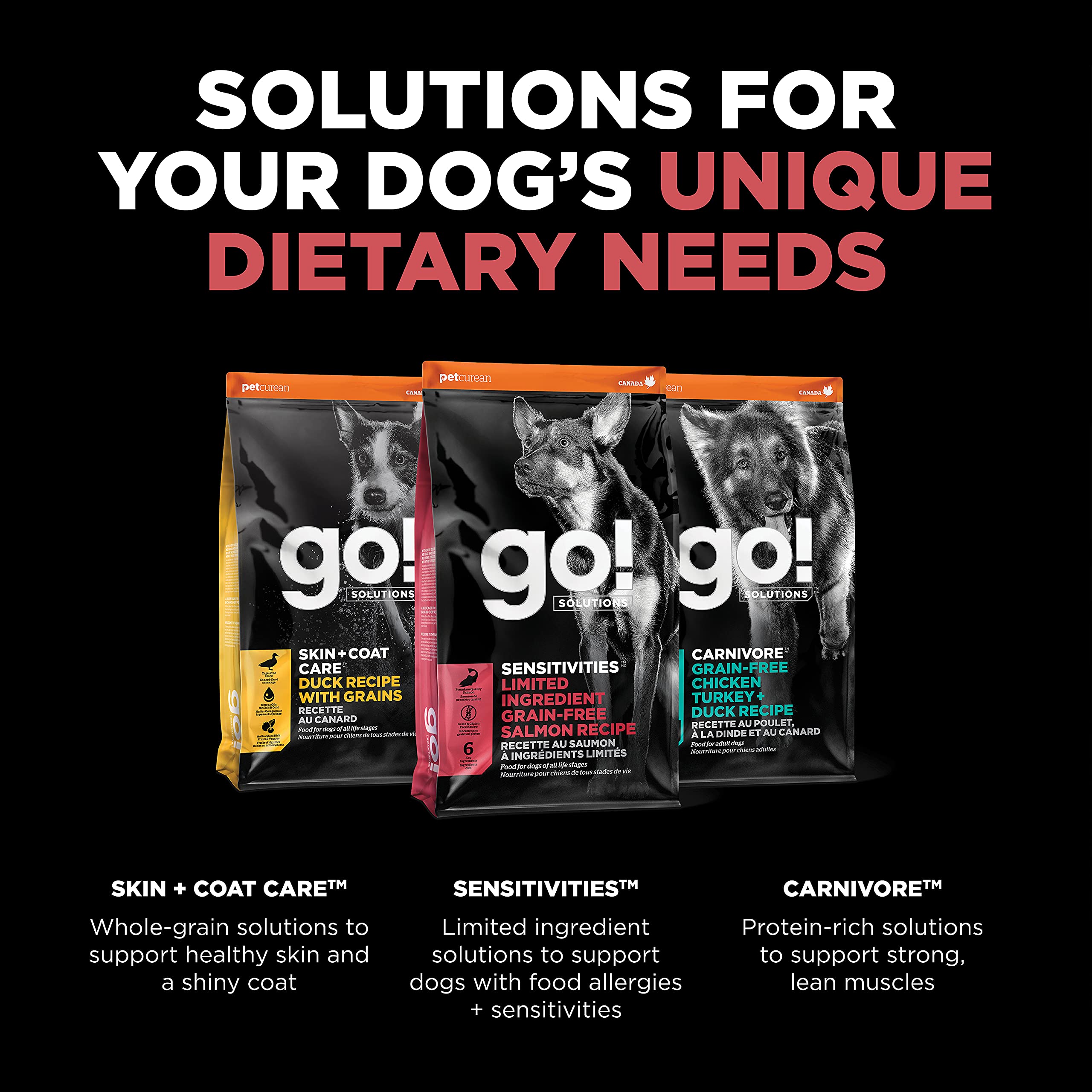 Go! Solutions Sensitivities Limited Ingredients, Grain-Free Dry Dog Food, Salmon Recipe for Sensitive Stomach, 12 lb Bag