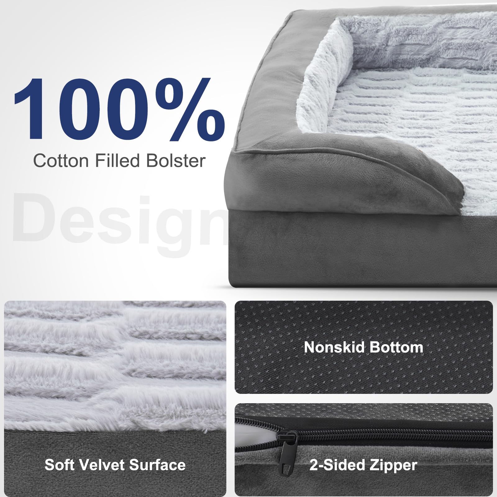 FURTIME Orthopedic Small Dog Beds - Waterproof Ultra Comfy Supportive Foam Pet Couch with Removable Washable Cover, Nonskid Bott