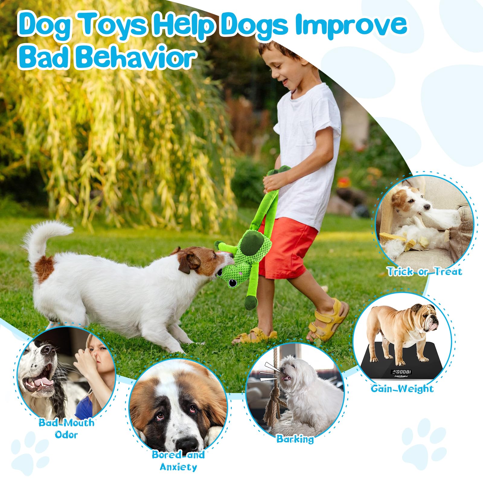 Jeefome Large Squeaky Dog Toys : Plush Stuffed Dog Chew Toy With Soft Fabric-Interactive Puppy Toys To Keep Them Busy