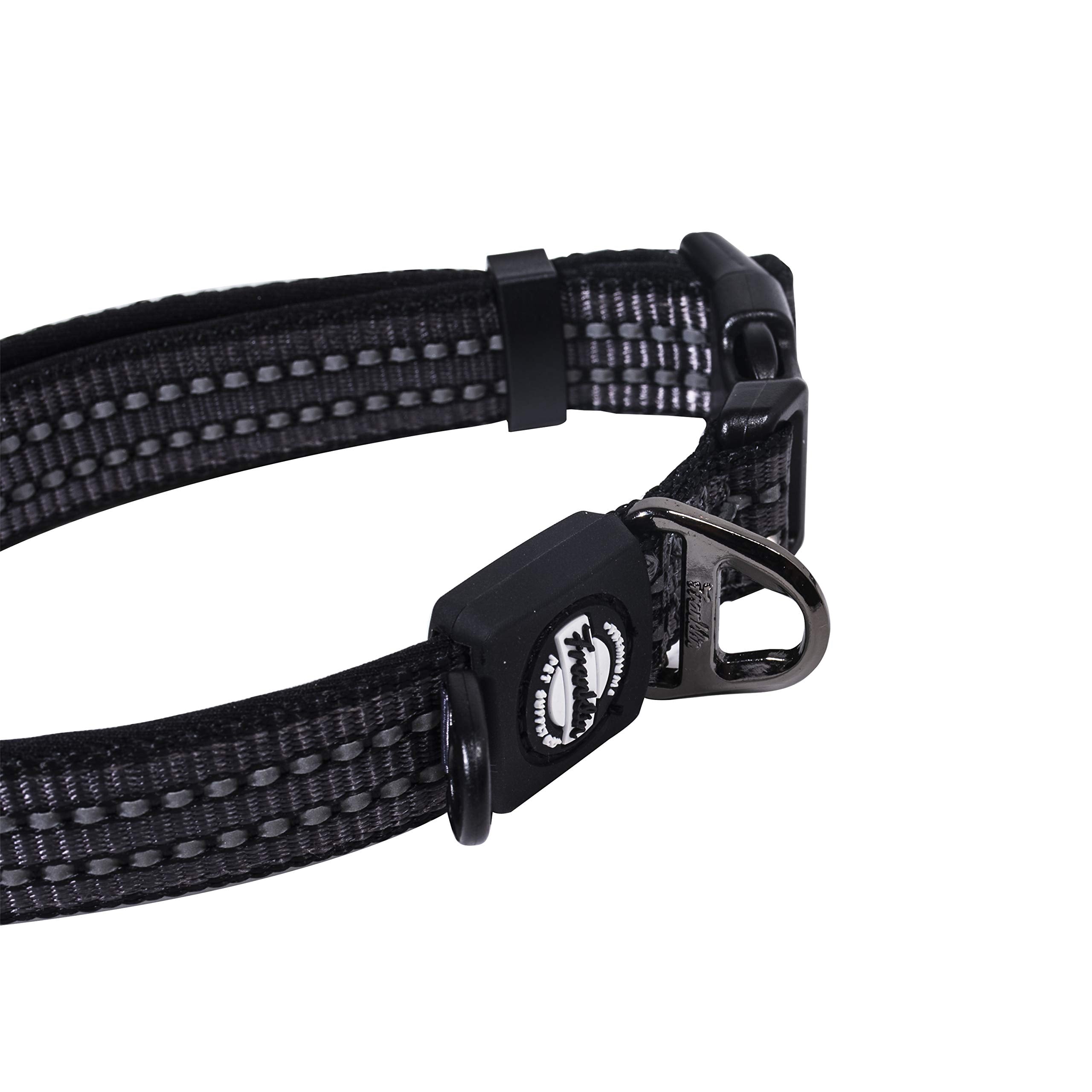 Franklin Pet Supply Co. - Nylon Dog Collar - Reflective Comfort - Fit - Neoprene - Adjustable- Small- Medium - Large - Puppy - Dog - Cat- Easy Clip