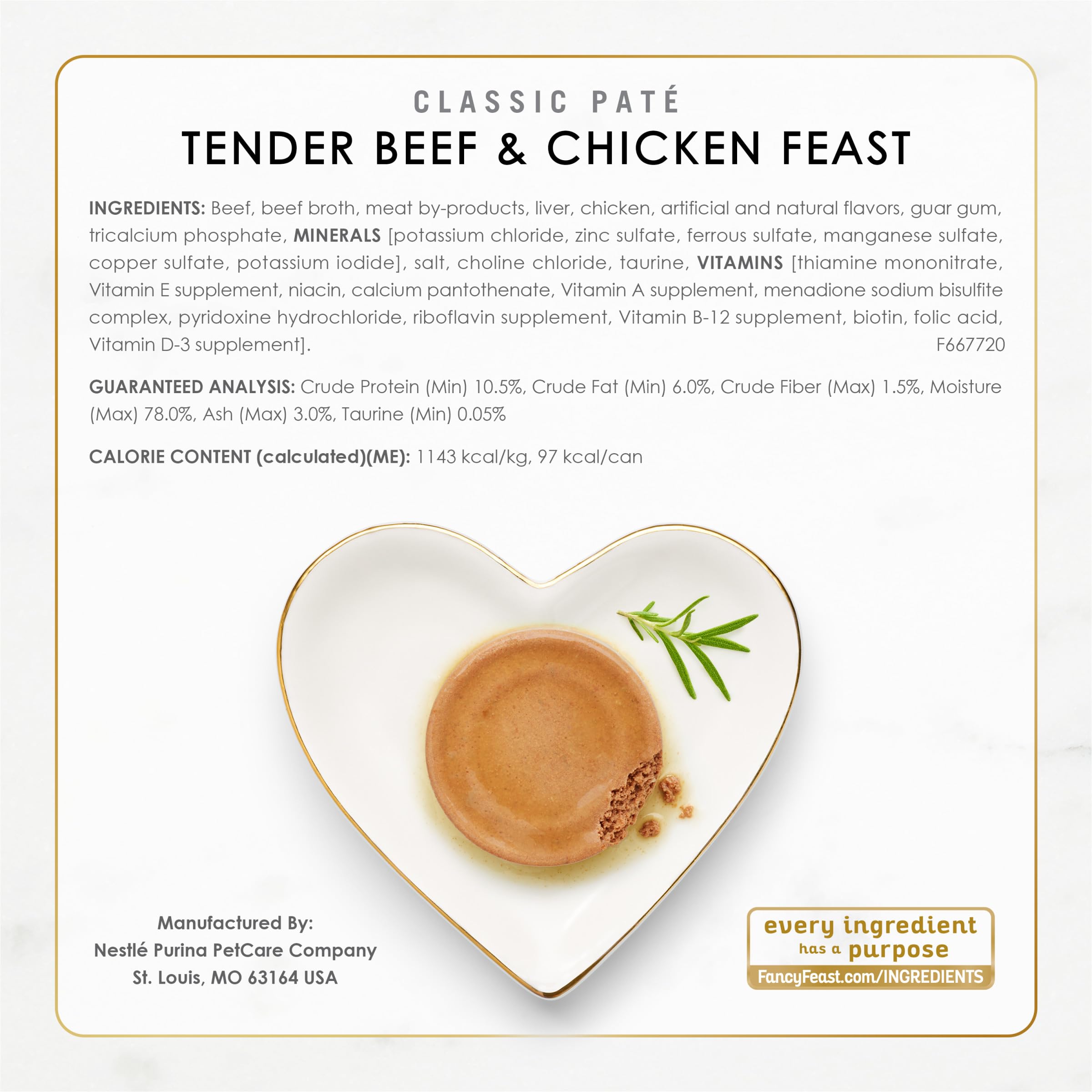Fancy Feast Poultry and Beef Feast Classic Pate - (30) 3 oz. Cans