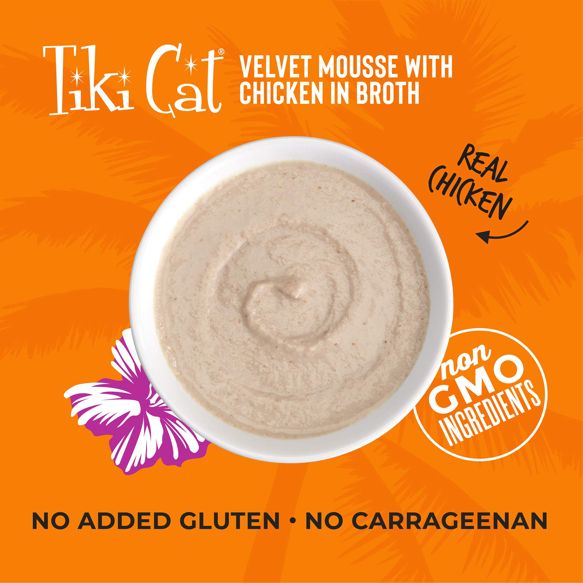 Tiki Cat Luau Velvet Mousse, Chicken in Broth, Complete Nutrition for Balanced Diet, Wet Cat Food For All Life Stages, 2.8 oz. P
