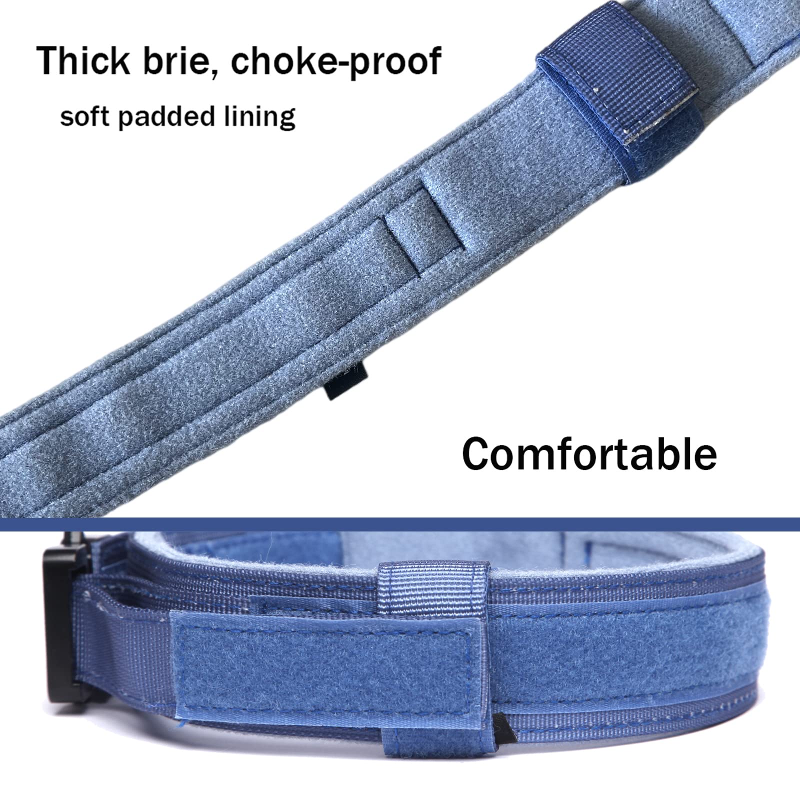 Tactical Dog Collar And Leash Set Tactical Dog Collar With Handle Bungee Leash Adjustable Military Training Nylon Collar Dog Training Collar Leash Set With Control Handle Metal Buckle (Dark Blue Xl