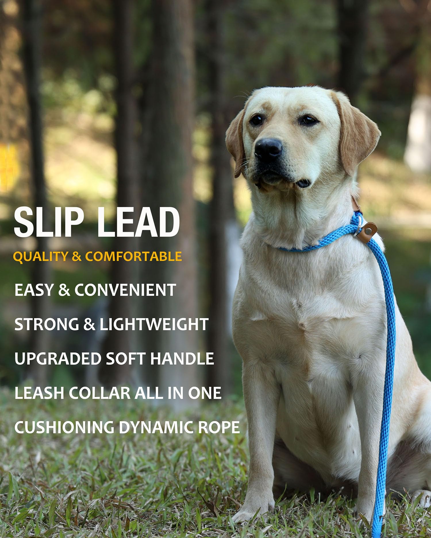 Lynxking Dog Leash Slip Lead Snap Hook Rope Leash Strong Heavy Duty Braided Dog Training Leash No Pull Training Lead Leashes For
