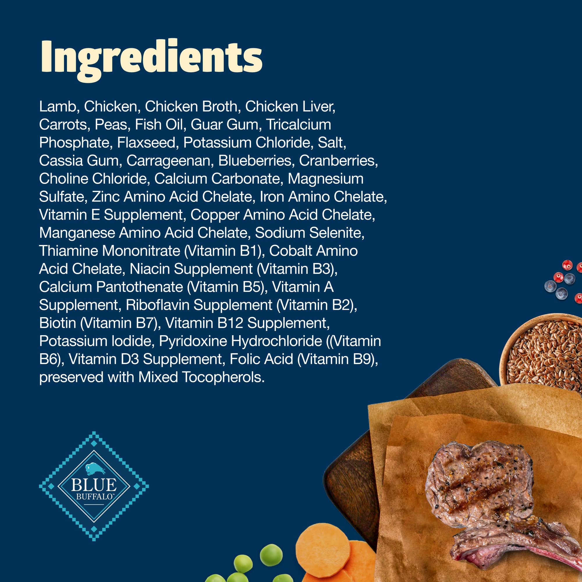 Blue Buffalo Freedom Grain-Free Wet Dog Food, Free of Glutens & Artificial Preservatives, Made with Natural Ingredients, Lamb Re
