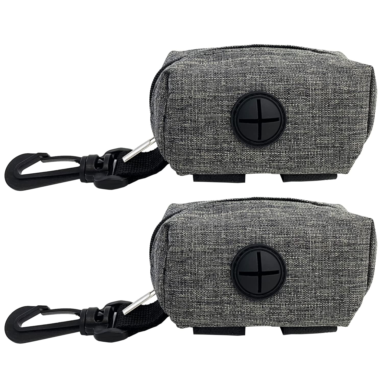 (2 Pack) Dog Poop Bag Holder For Leash,Doggie Waste Bag Dispenser Small Doggy Poop Bag Zipper Pouch With Carabiner Clip, Leash Attachment Holder For Pet Puppy Poop Bags