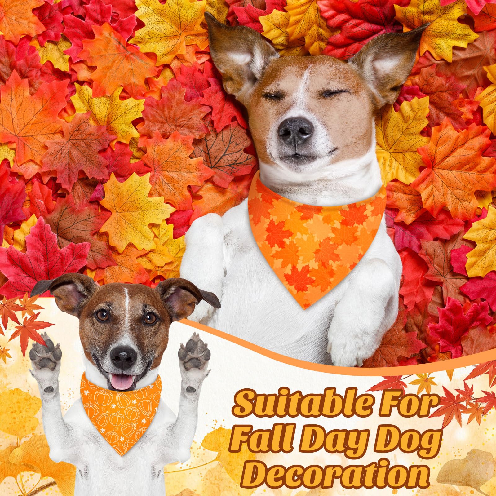 Sumind 50 Pcs Fall Halloween Christmas Dog Bandanas Bulk Mix Holiday Bandanas for Dog Triangle Kerchief Bib Scarf Set for Pet Ca