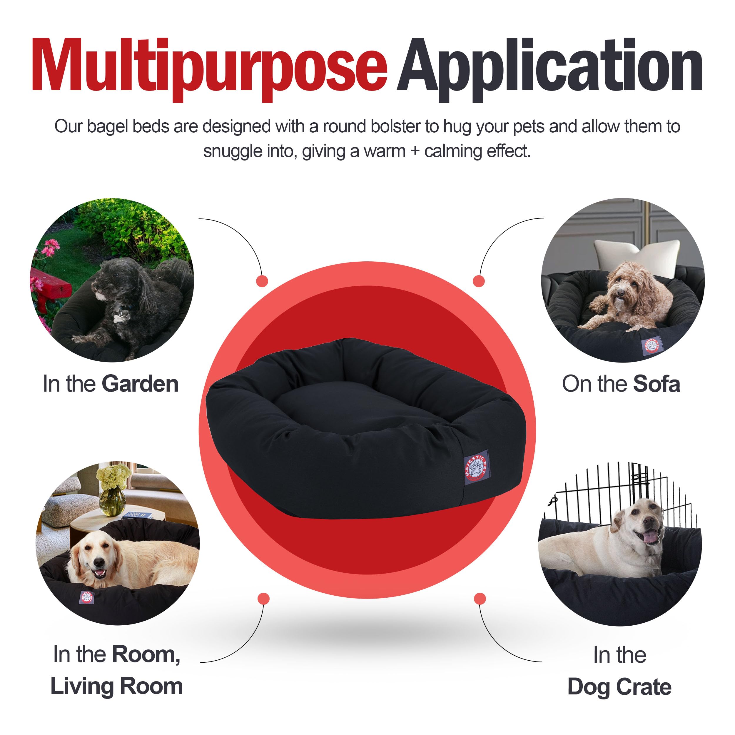 Majestic Pet 40 Inch Back Bagel Dog Bed Products