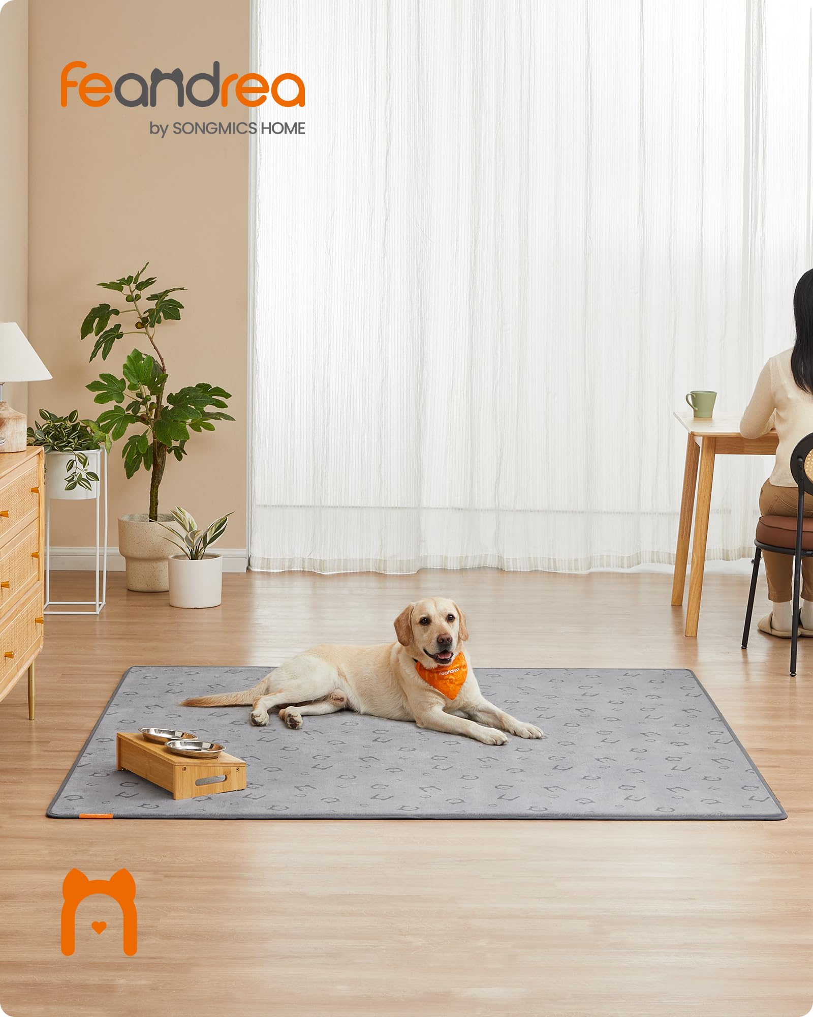 Feandrea Washable Pee Pads for Dogs, 2 Pack, Reusable Dog Pads, 72 x 72 Inches, XXL, Waterproof Pet Training Pads, Leakproof, No