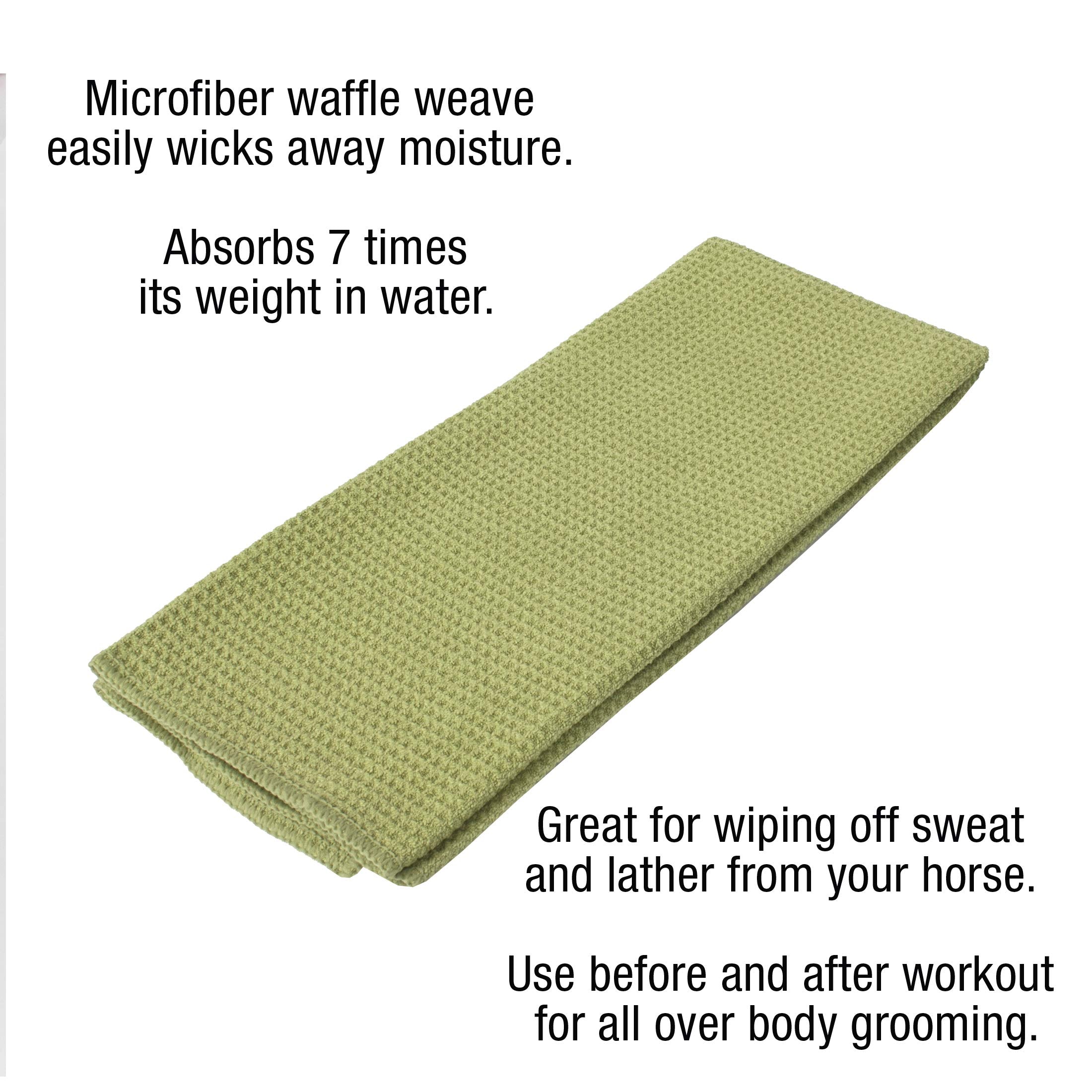 ECP Equine Comfort Products Waffle Weave Wipe Down Cloth Olive