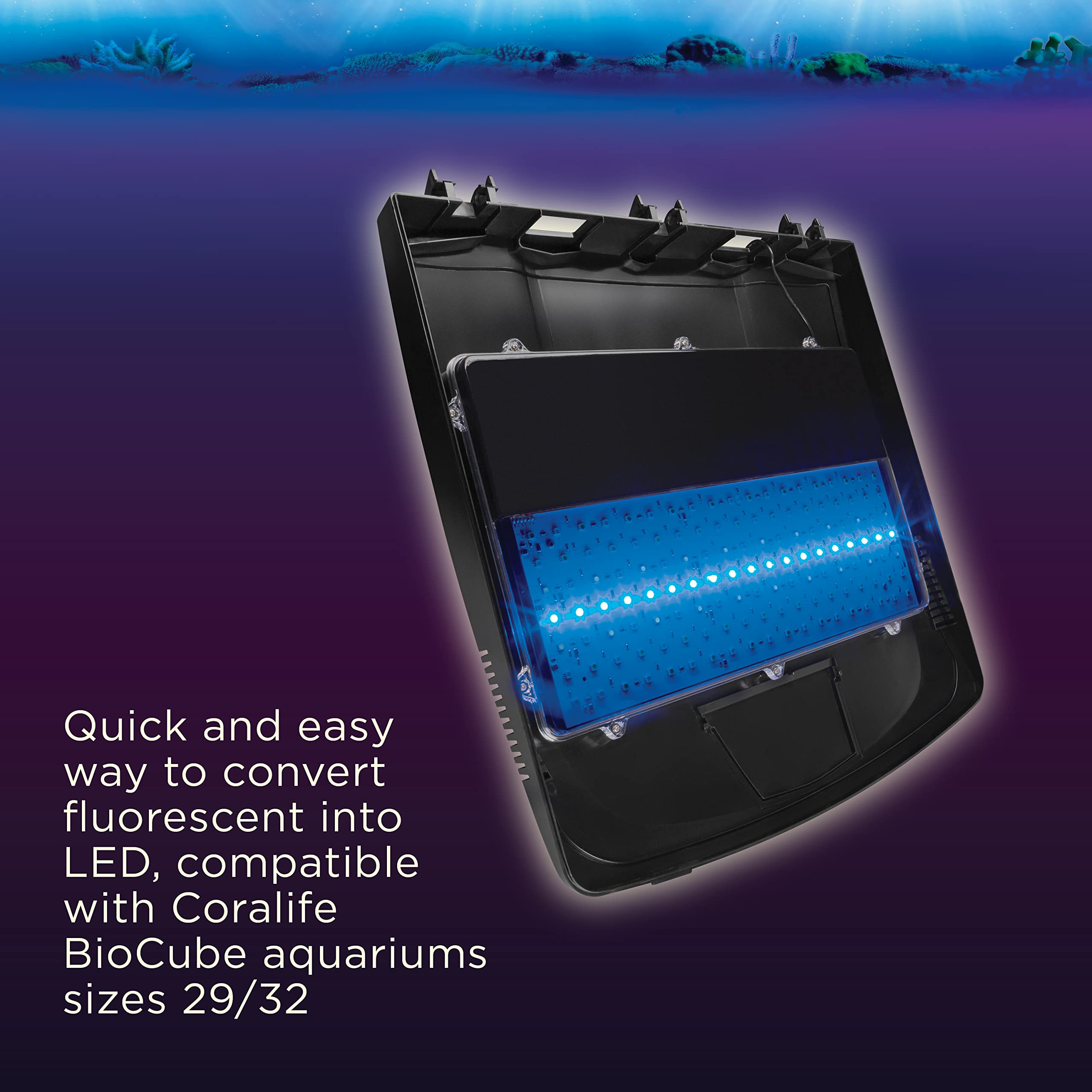 Coralife BioCube LED Aquarium Replacement Lid Canopy, 29/32 Gallon, Black, Model 100103195, Plastic