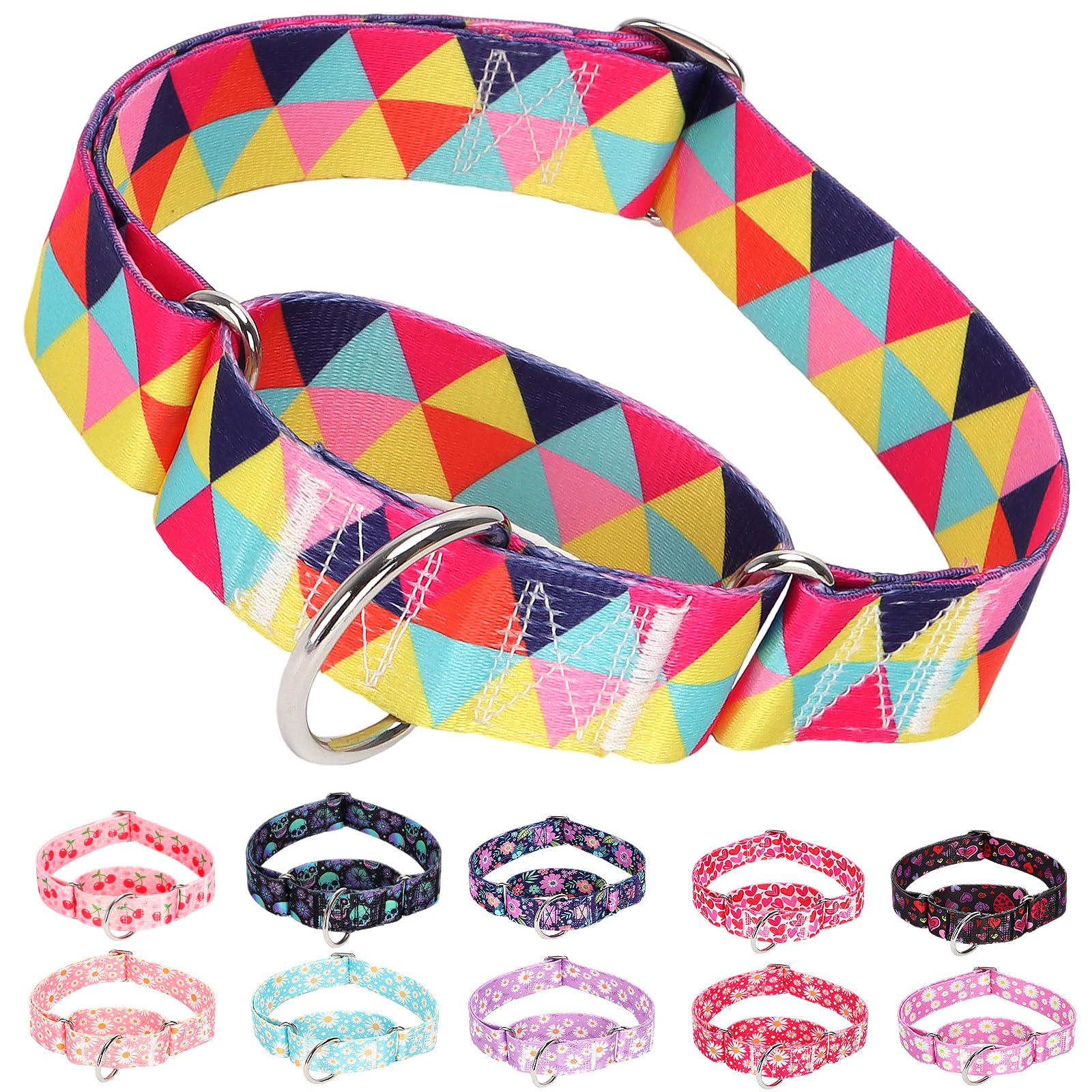 Wide Martingale Dog Collar - Heavy-Duty Escape-Proof Training Collar For Medium, Large & Xl Dogs | Big & Thick No Pull Adjustabl
