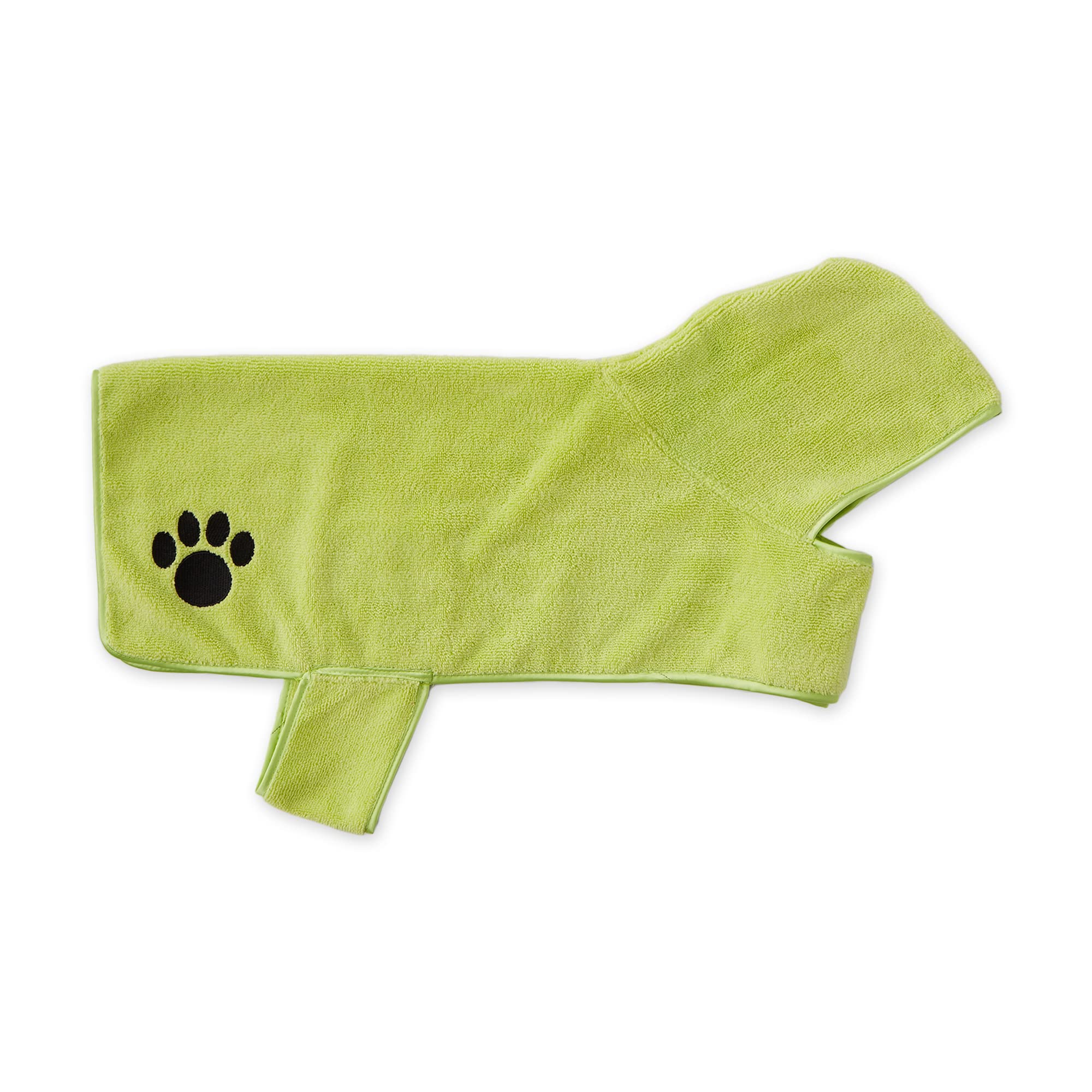 LETTUCE GREEN - EMBROIDERED PAW MEDIUM PET ROBE