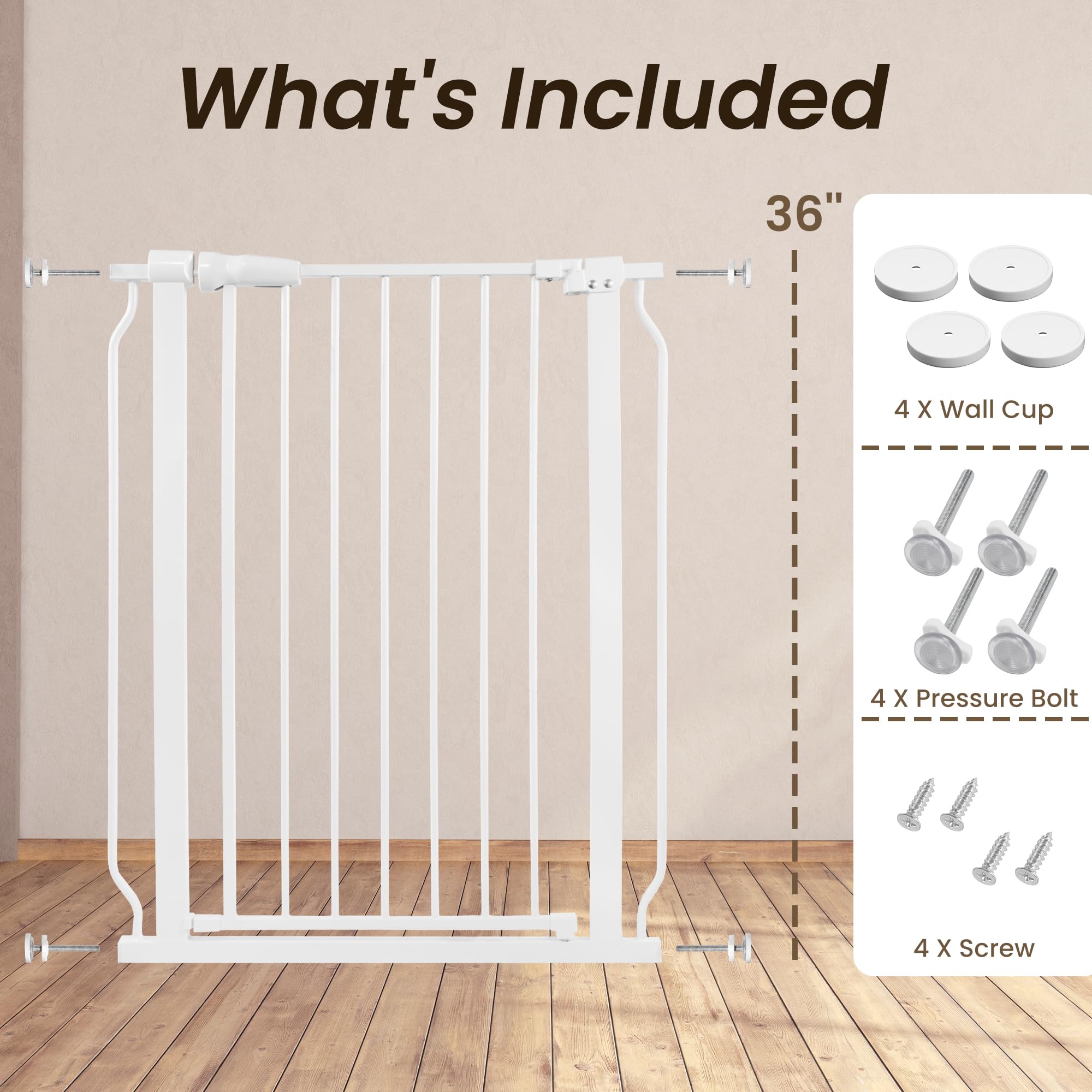 BalanceFrom Easy Walk-Thru Safety Gate for Doorways and Stairways with Auto-Close/Hold-Open Features, 36-Inch Tall, Fits 29.1 -