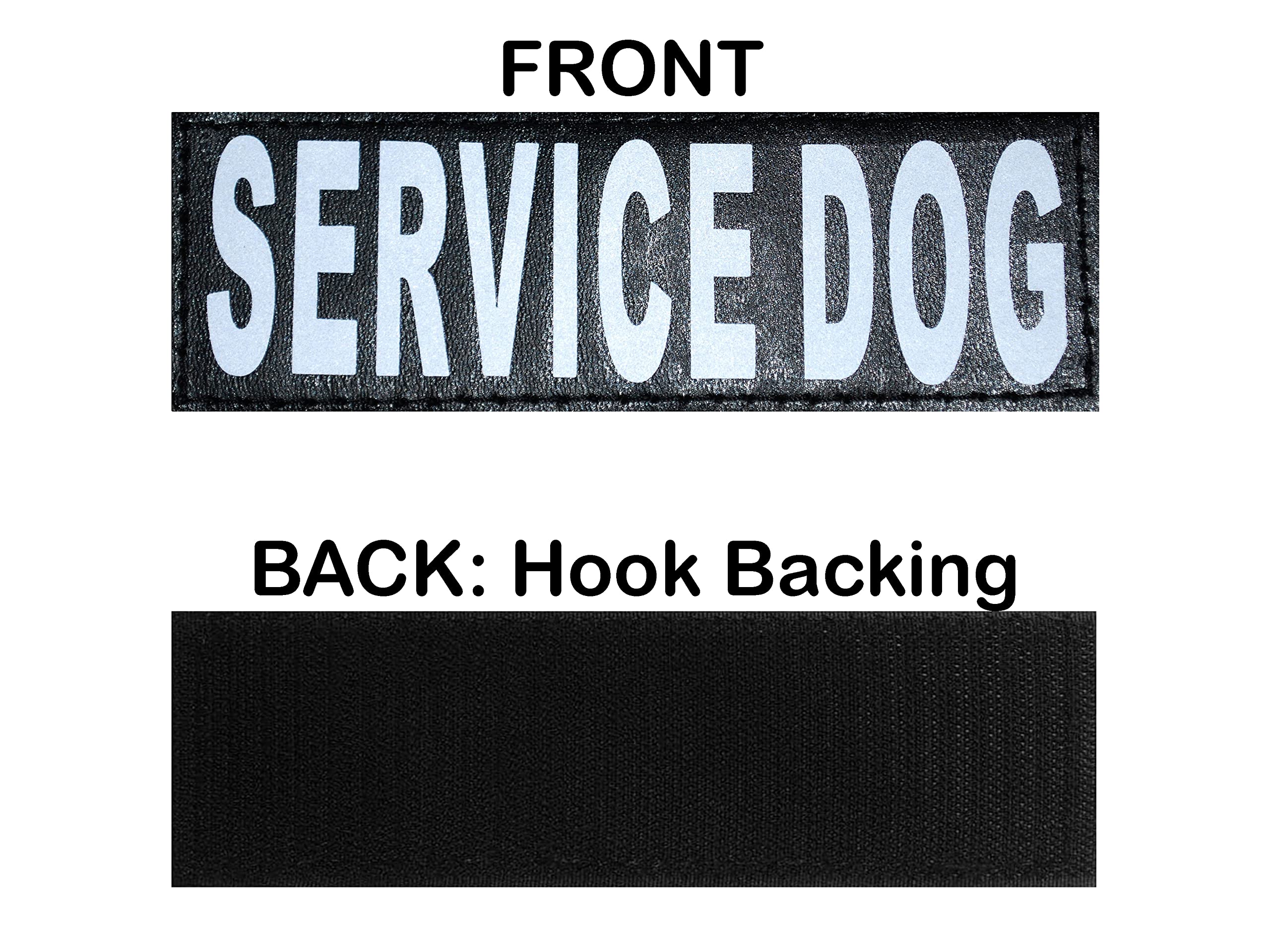Doggie Stylz Set of 2 Reflective Service Dog Removable Patches with Hook Backing for Working Dog Harnesses & Vests. Durable and