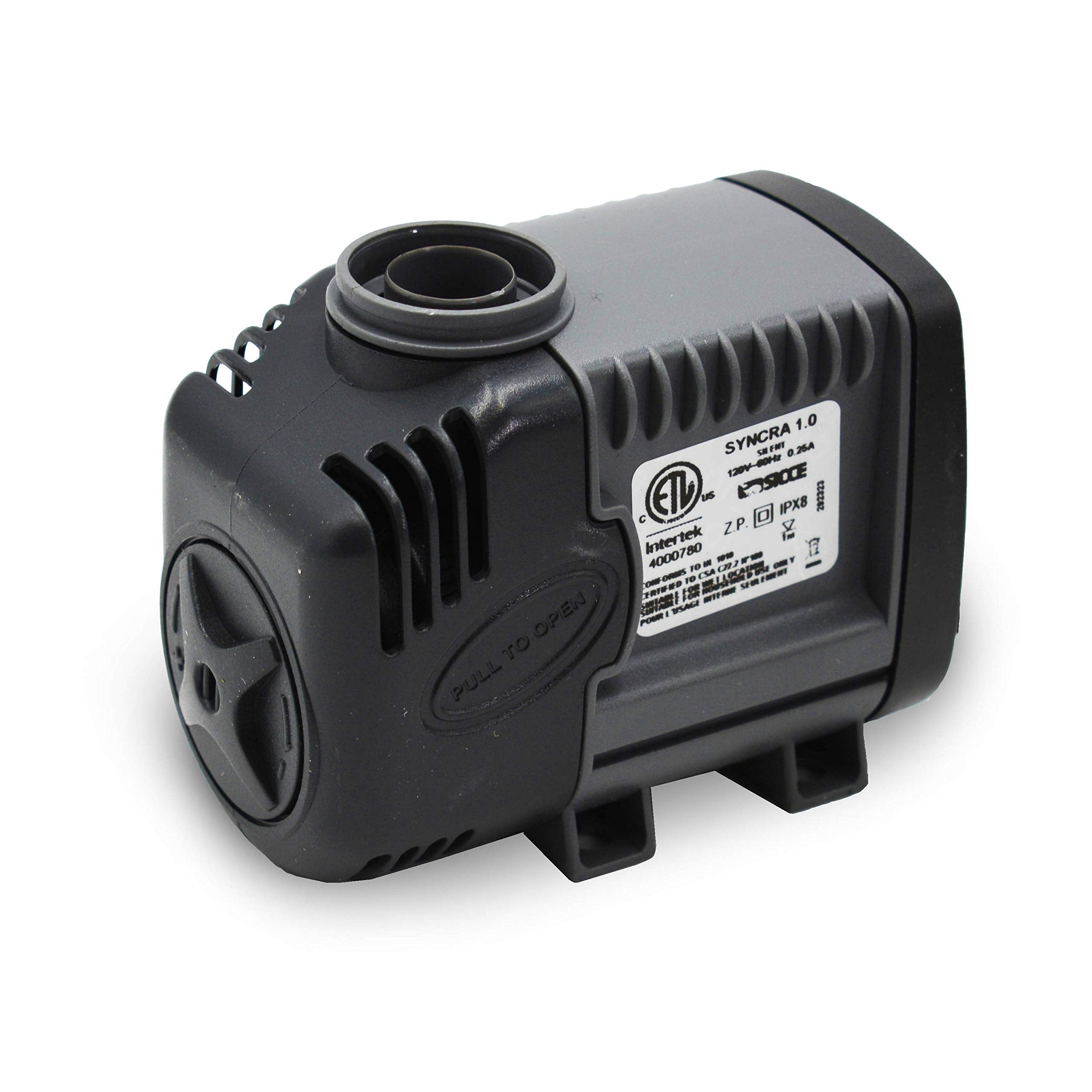 Sicce Syncra Silent 1.0 Multifunction 251 Gph Submersible Water Pump | Italian Made 16W Ultra Quiet Durable Aquarium Fish Tank, Fountain, Pond, Hydroponics, Terrarium Black | Freshwater & Saltwater