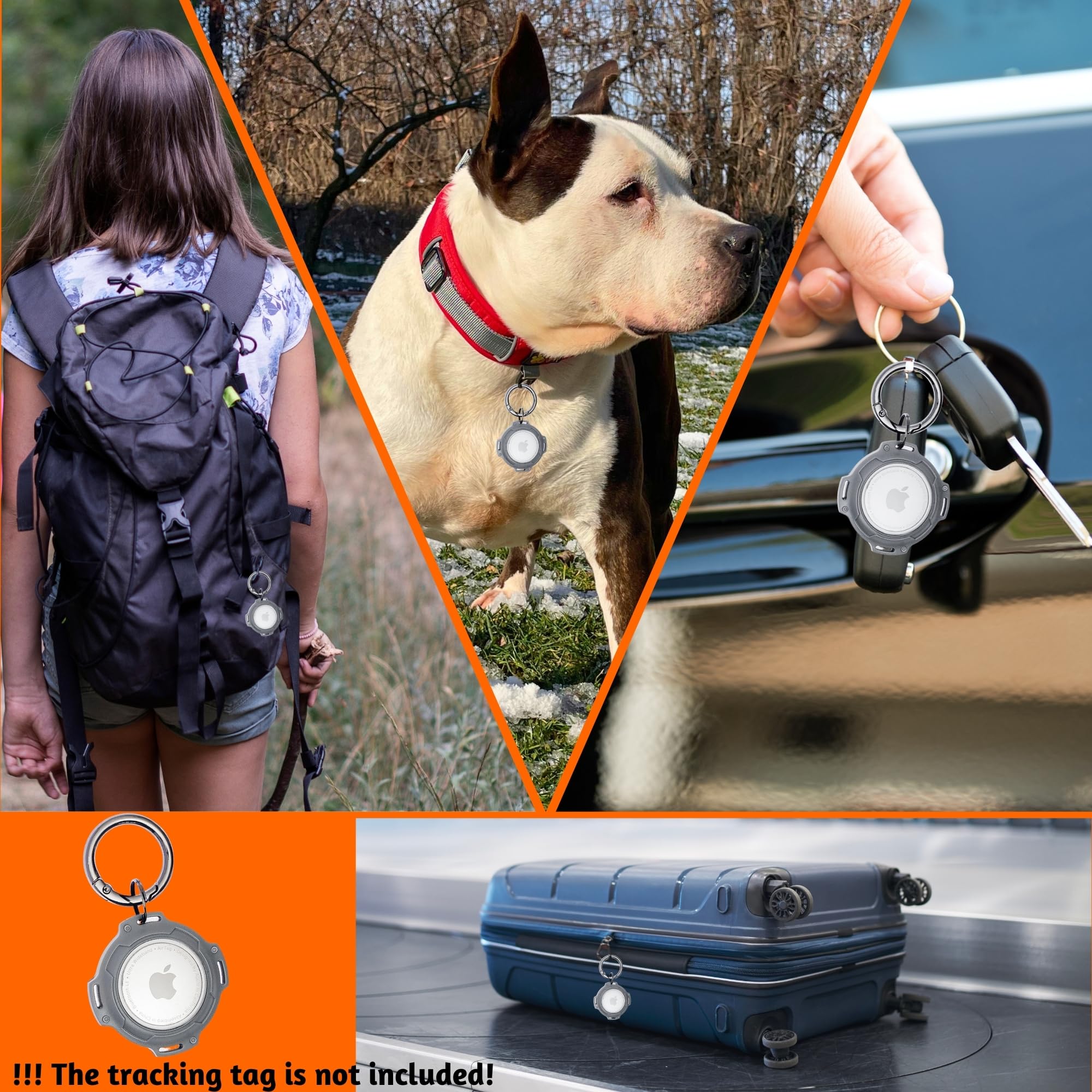 Durable 2-Inch Adjustable Dog Collar With Airtag Holder For Large Dogs - Reflective, Heavy-Duty Metal Buckle, Comfortable Mesh L