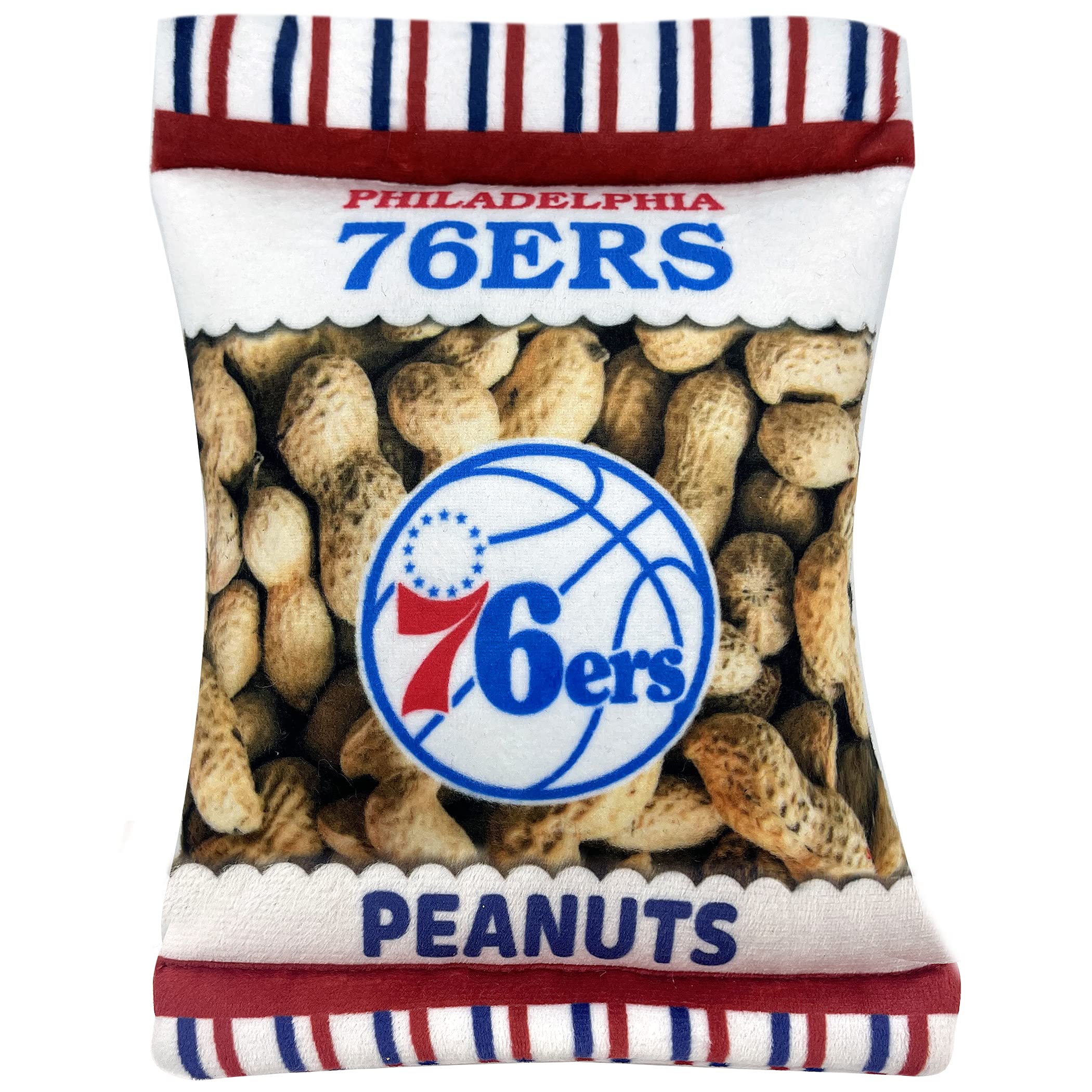 Pets First Nba Philadelphia 76Ers Crinkle Fine Plush Dog & Cat Squeak Toy - Cutest Stadium Peanuts Snack Plush Toy For Dogs & Ca