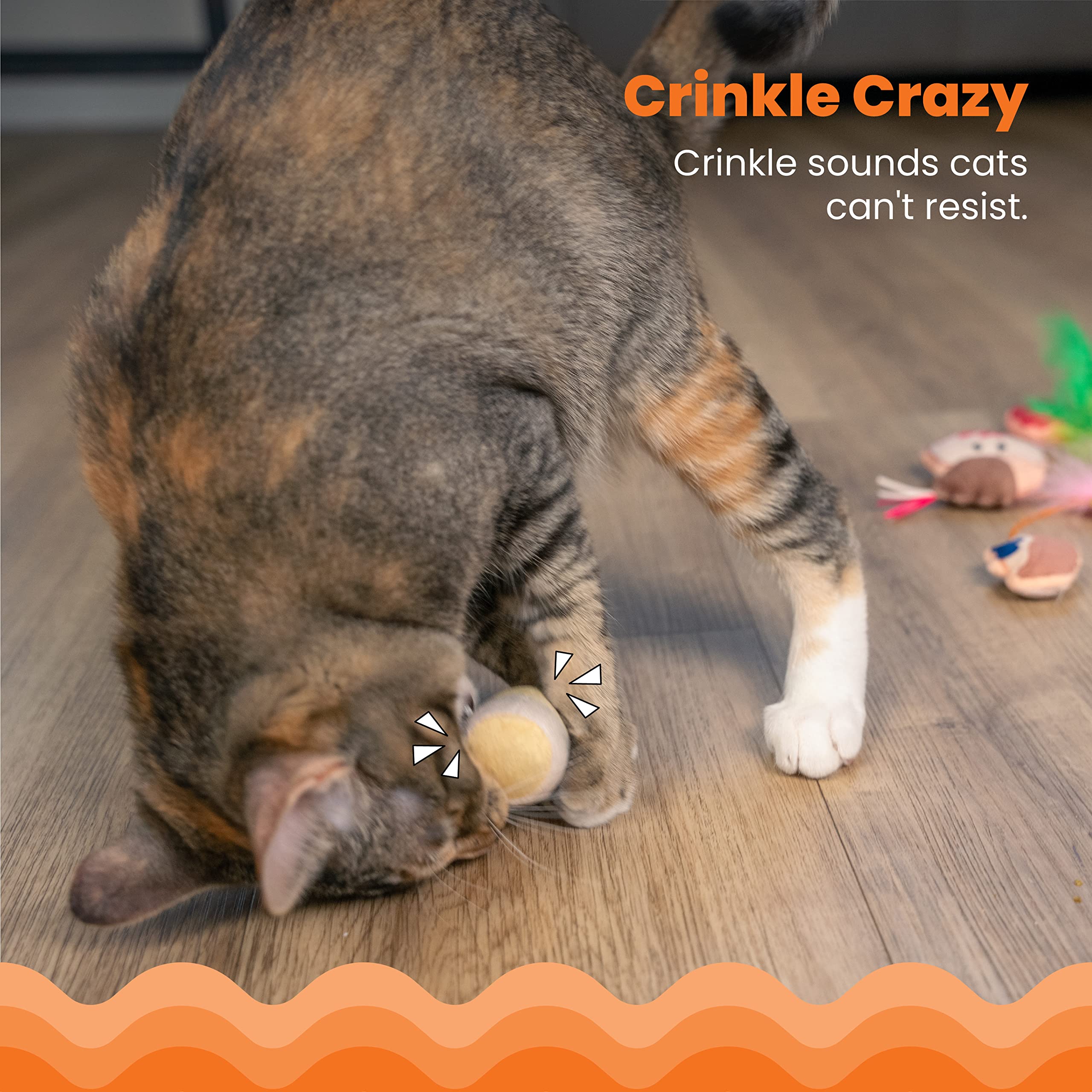Catstages Purrsecco & Cupcakes Plush Interactive Catnip Cat Toys - 6 Pack