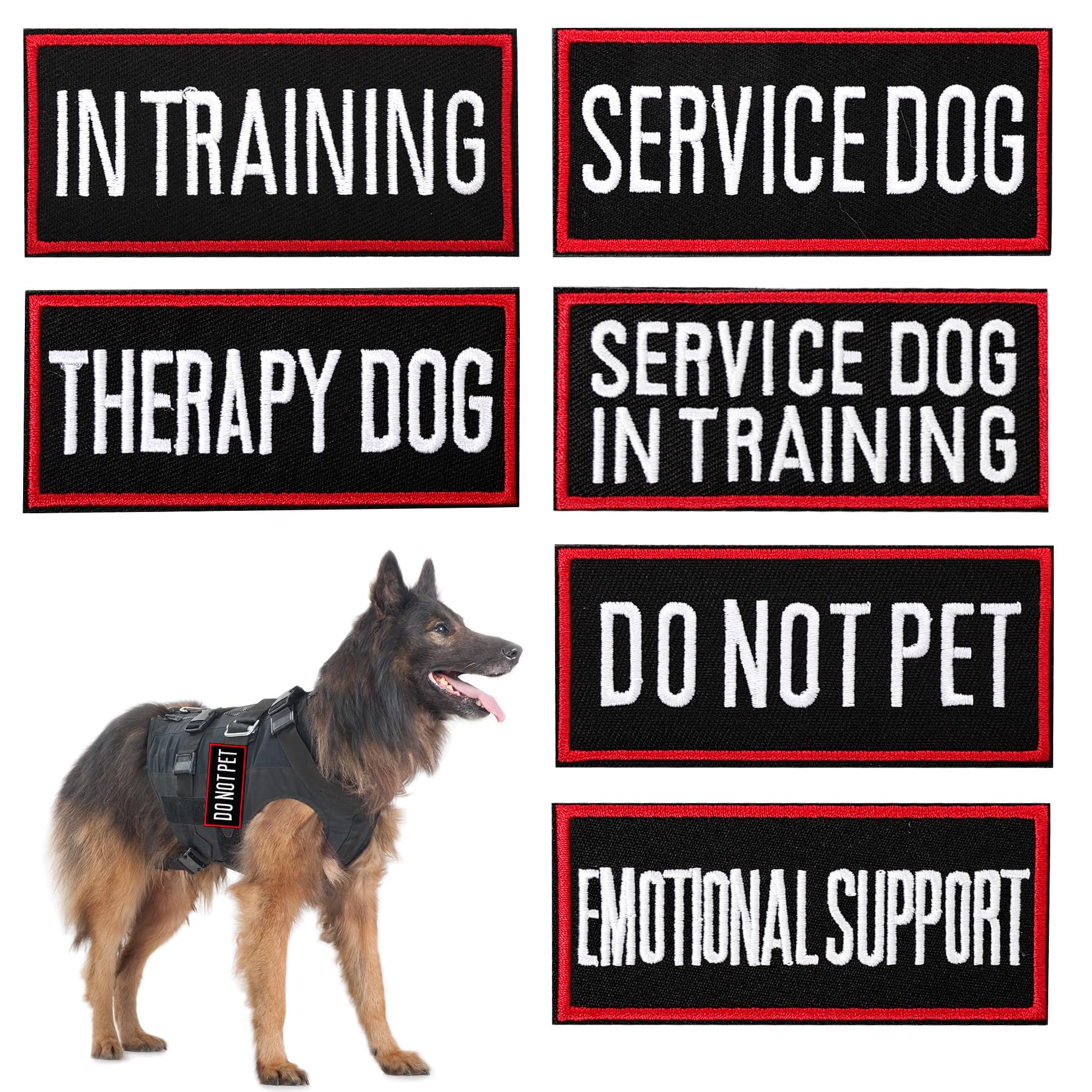 Pistha 12 Pieces Removable Tactical Dog Harness Service Dog Vest Patches Do Not Pet In Training And Emotional Support Dog Vest P