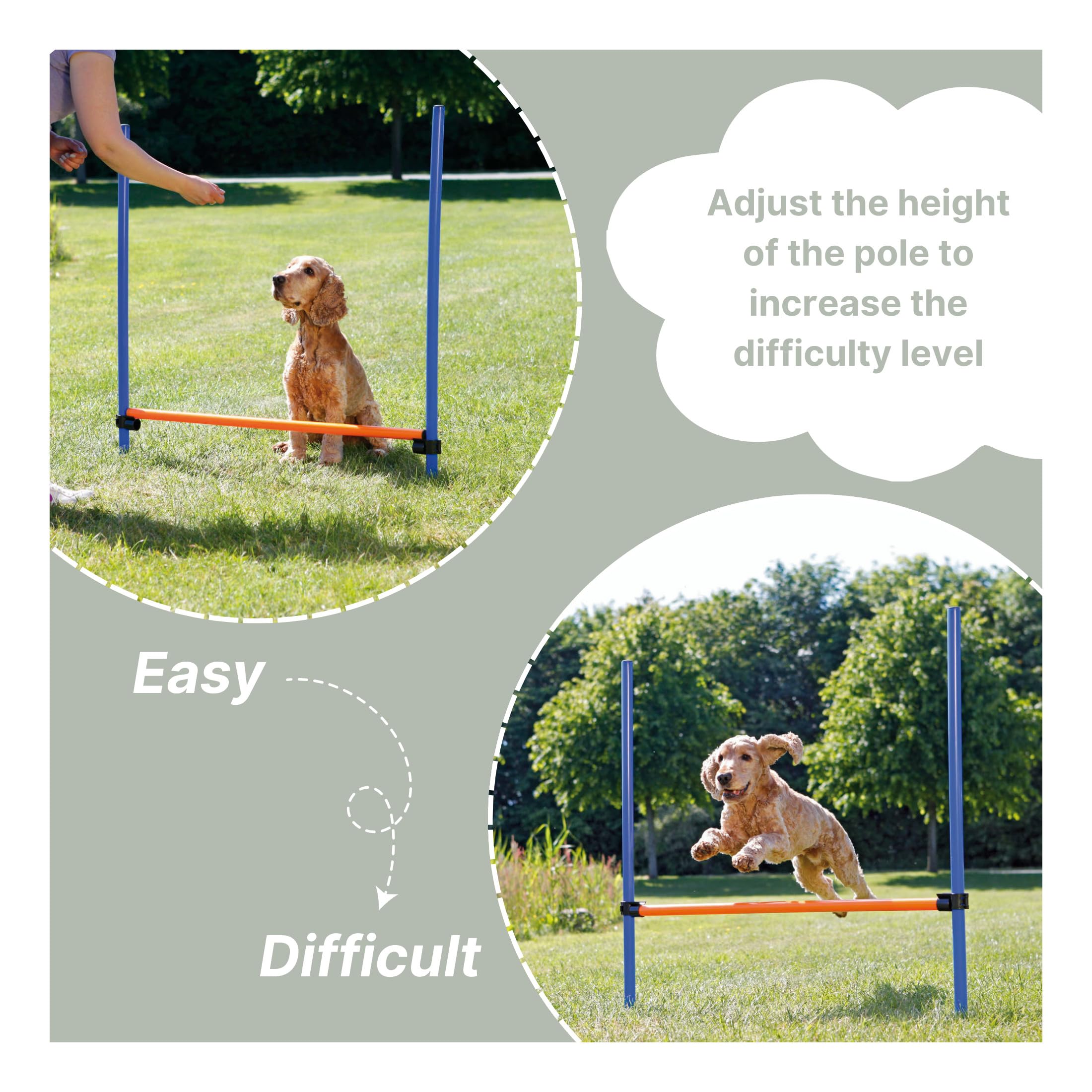 TRIXIE Agility Hurdle Adjustable Dog Jump, Ideal for Beginners & Advanced, Dog Obstacle Course Equipment 1 x Hurdle