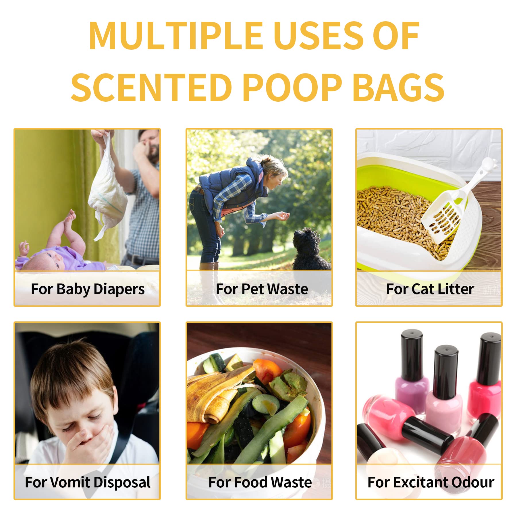 Atifbop Biodegradable Dog Poop Bags 360 Count Scented, Leak Proof And Extra Thick Waste Bag Refill