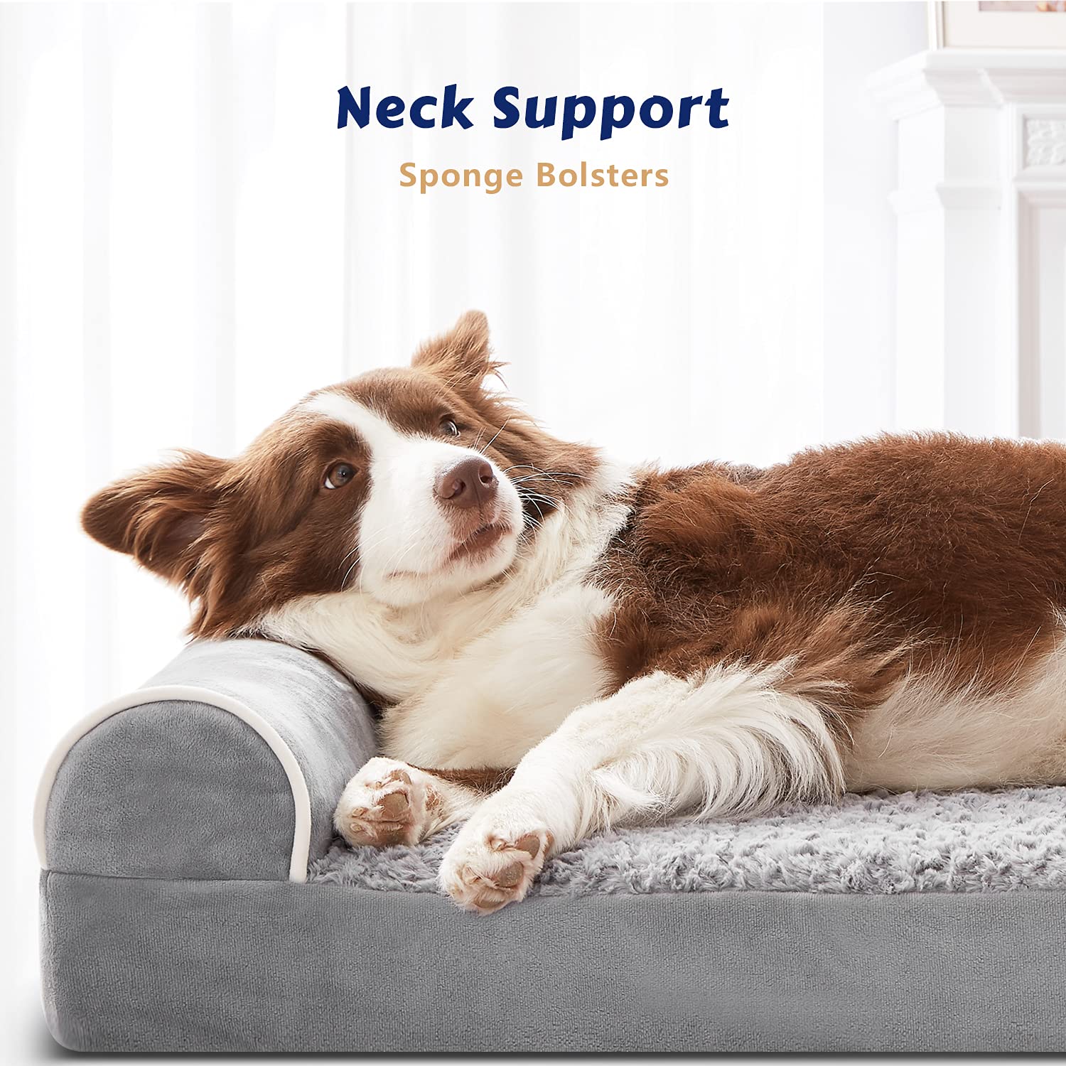 Western Home Orthopedic Dog Beds Big Large Sized Dog, Pet Sofa Bed With Removable Washable Cover, Egg Foam Support, Bolster Cush