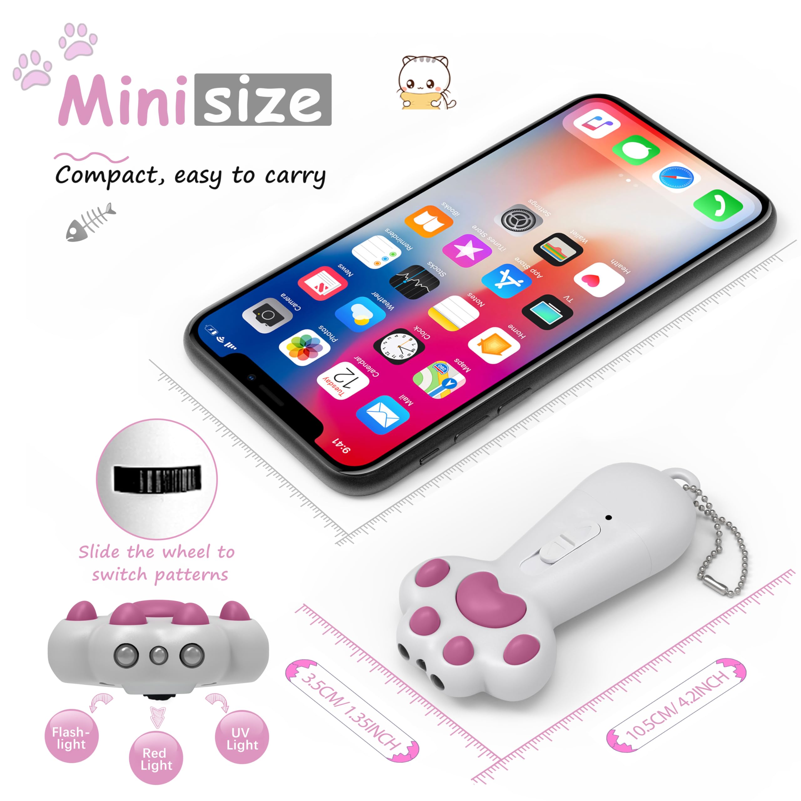 Fynigo Interactive Cat Toys For Indoor Cats And Dogs,7 In 1 Usb Rechargeable Cat Teaser Toy For Chasing And Exercise