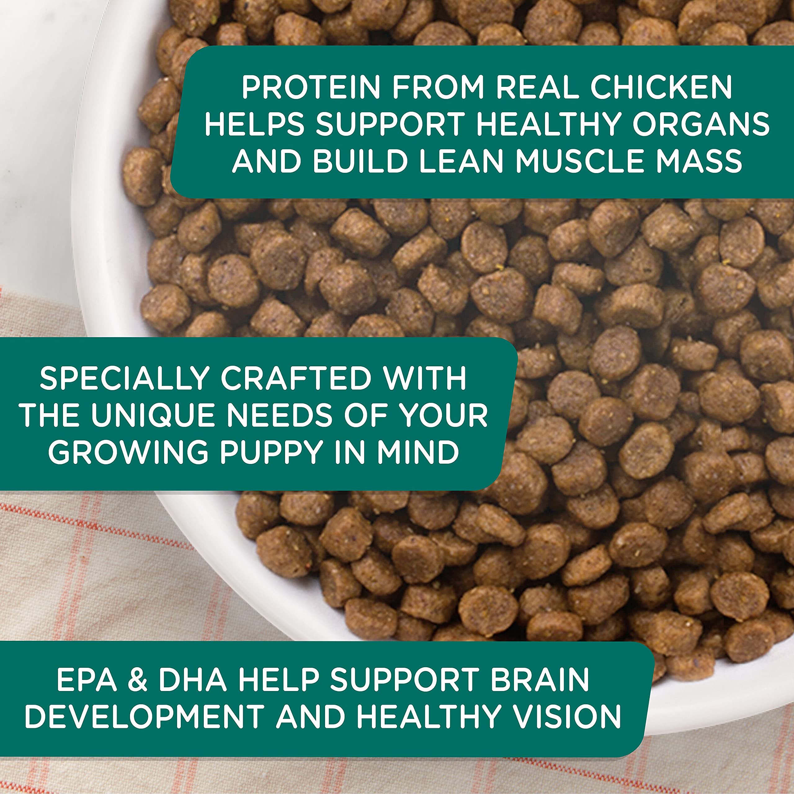 Rachael Ray Nutrish Bright Puppy Premium Natural Dry Dog Food, Real Chicken & Brown Rice Recipe, 14 Pounds