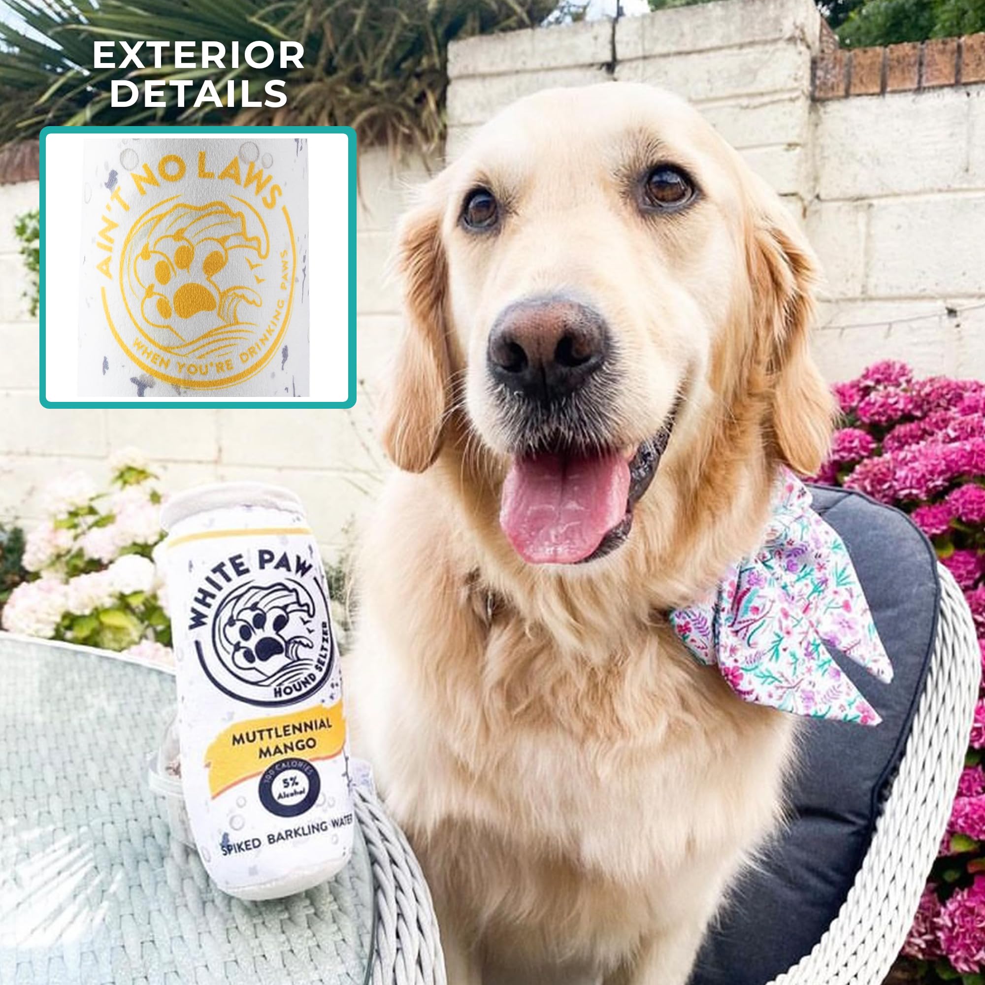 Haute Diggity Dog White Paw Muttlenial Mango, Plush Designer Dog Toys With Interactive Squeaker, Stimulating Pet Enrichment, Mac