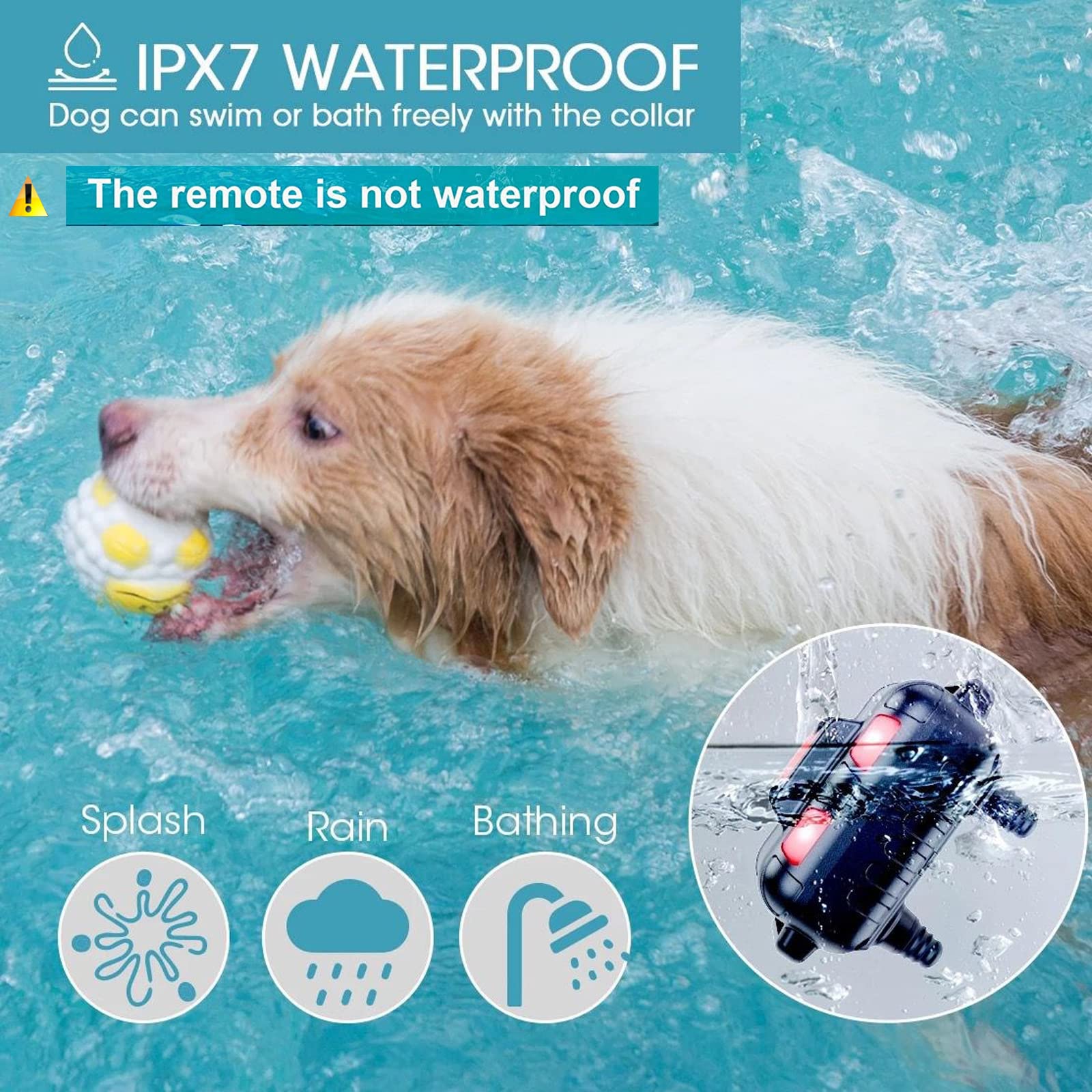Dog Shock Collar For Dog With Remote,Rechargeable Electric Dog Collar With Beep,Vibration,Light,Shock,4 Training Mode,Waterproof Electronic Dog Collars For Large Small Medium Dogs