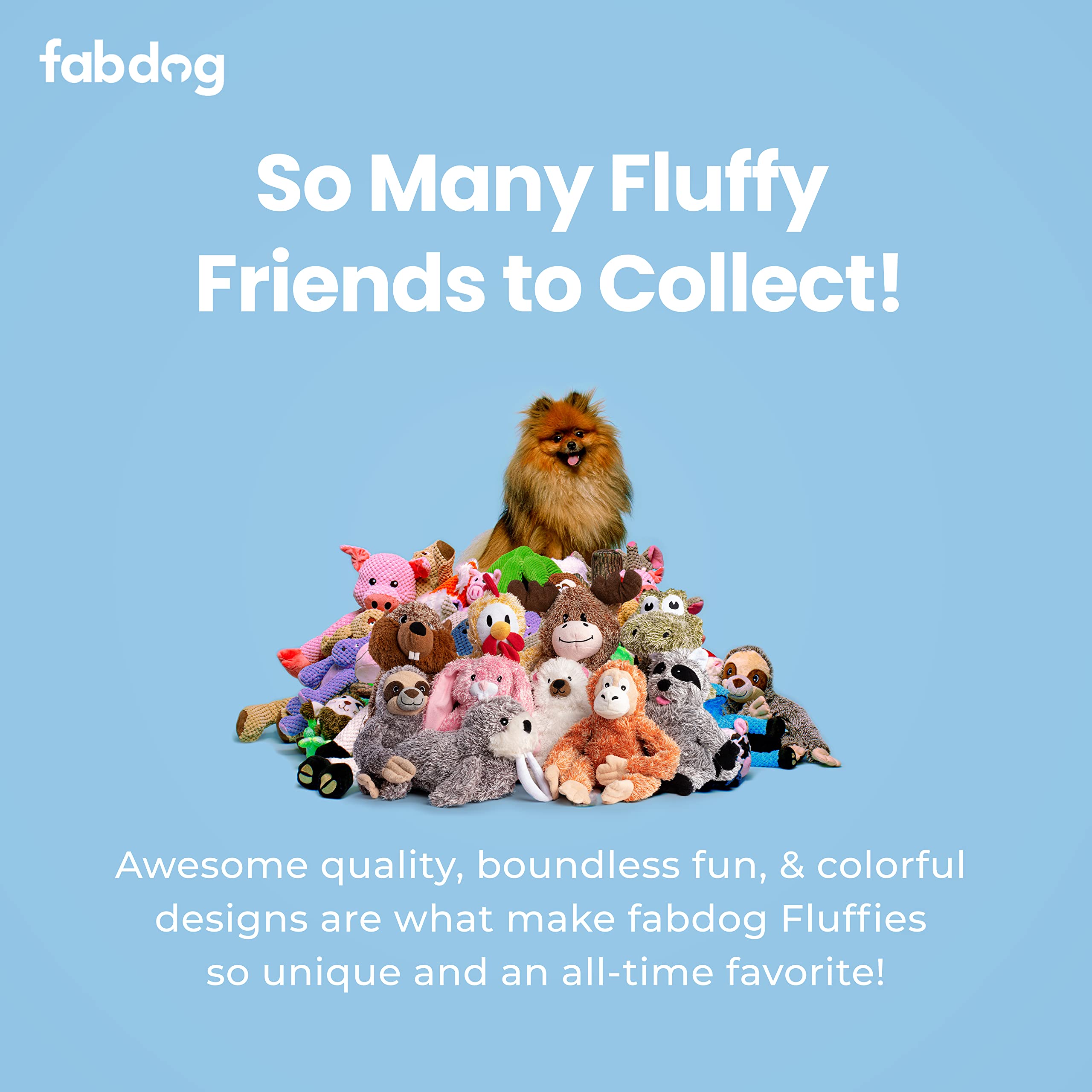 Fabdog Fluffies Dog Toys - Squeaky Plush Dog Toy For All Breeds - Cute Animal-Themed Puppy Toys Make For Ideal Gift - Fun Nylon Dog Toys With Squeak| Large Beaver