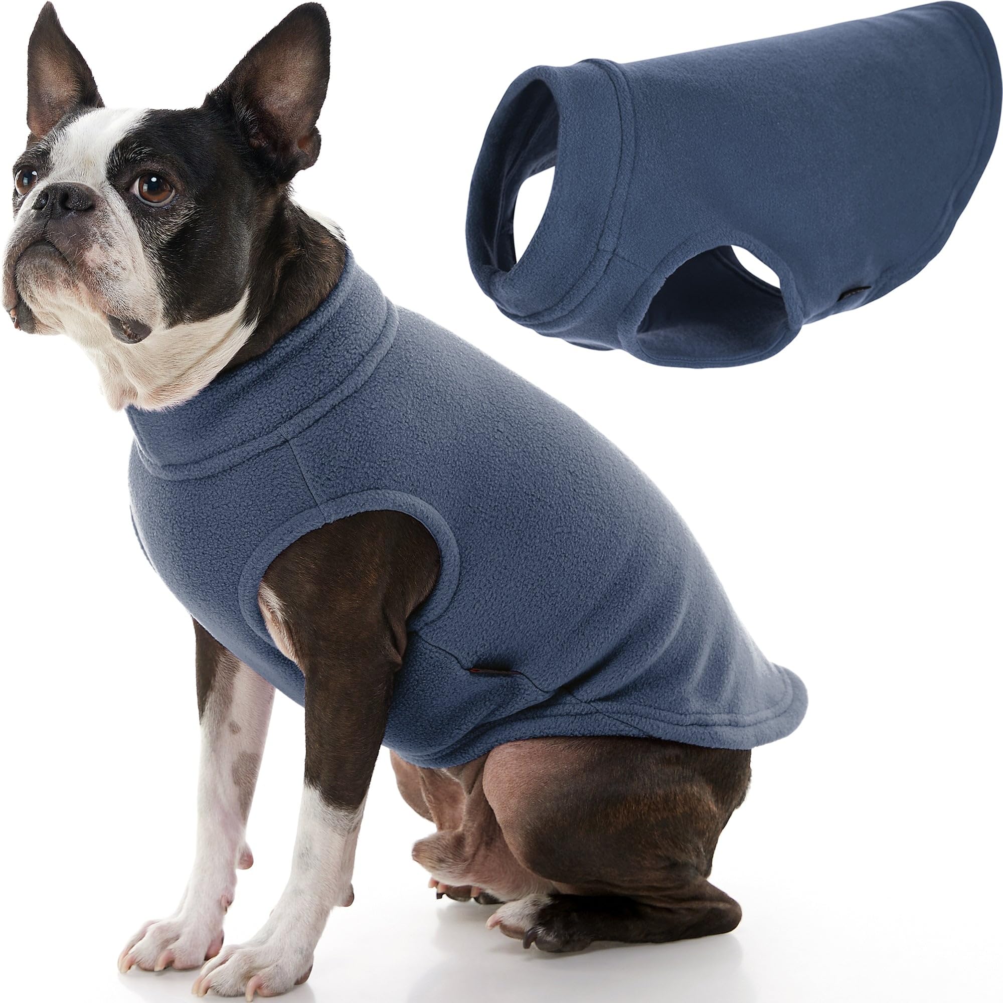 Gooby Stretch Fleece Vest Dog Sweater - Indigo Blue, 2X-Large - Warm Pullover Super Stretchy Fleece Dog Jacket for Small to Larg