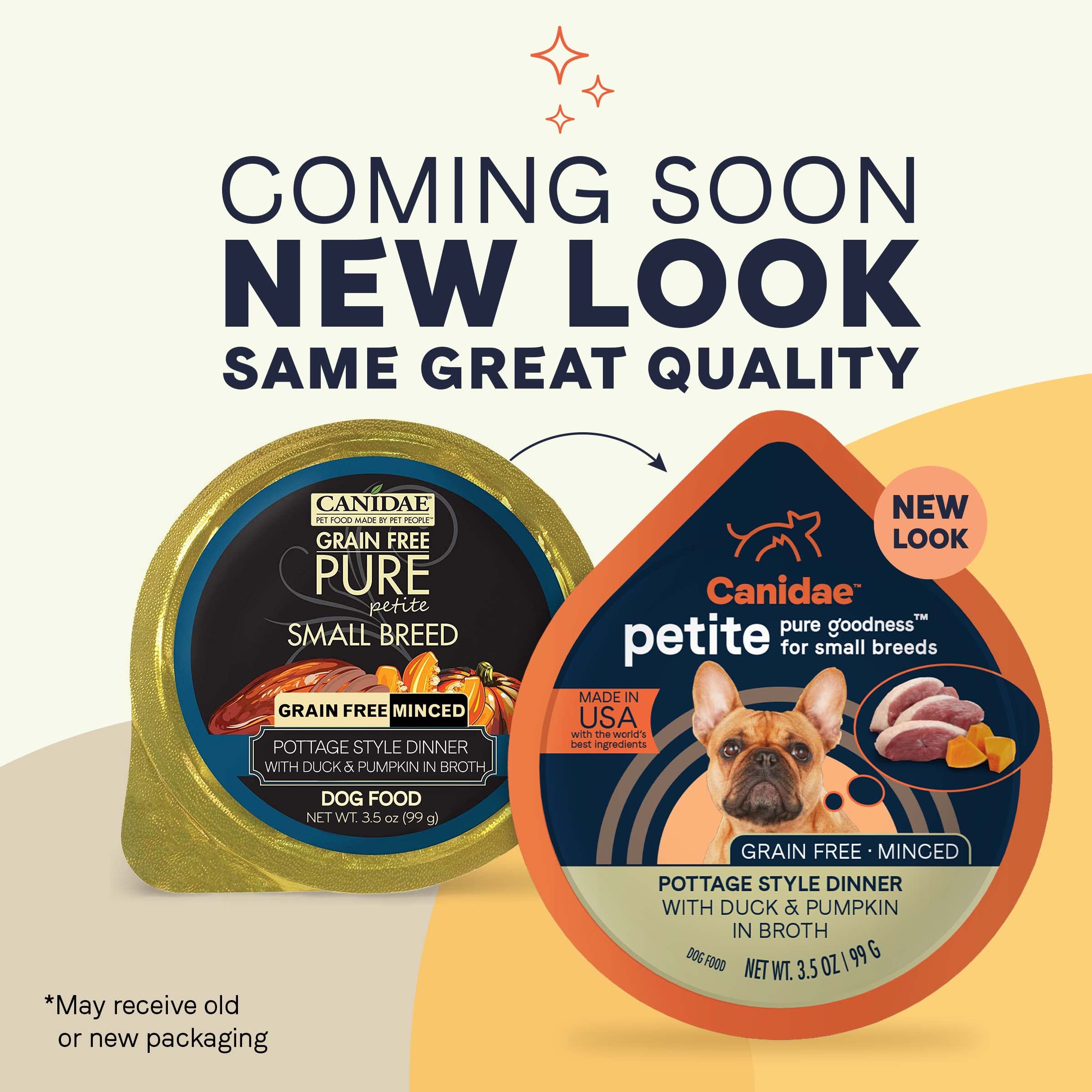 Canidae Pure Petite Premium Wet Dog Food for Small Breeds, Minced with Duck & Pumpkin, 3.5 oz, (Case of 12) Grain Free