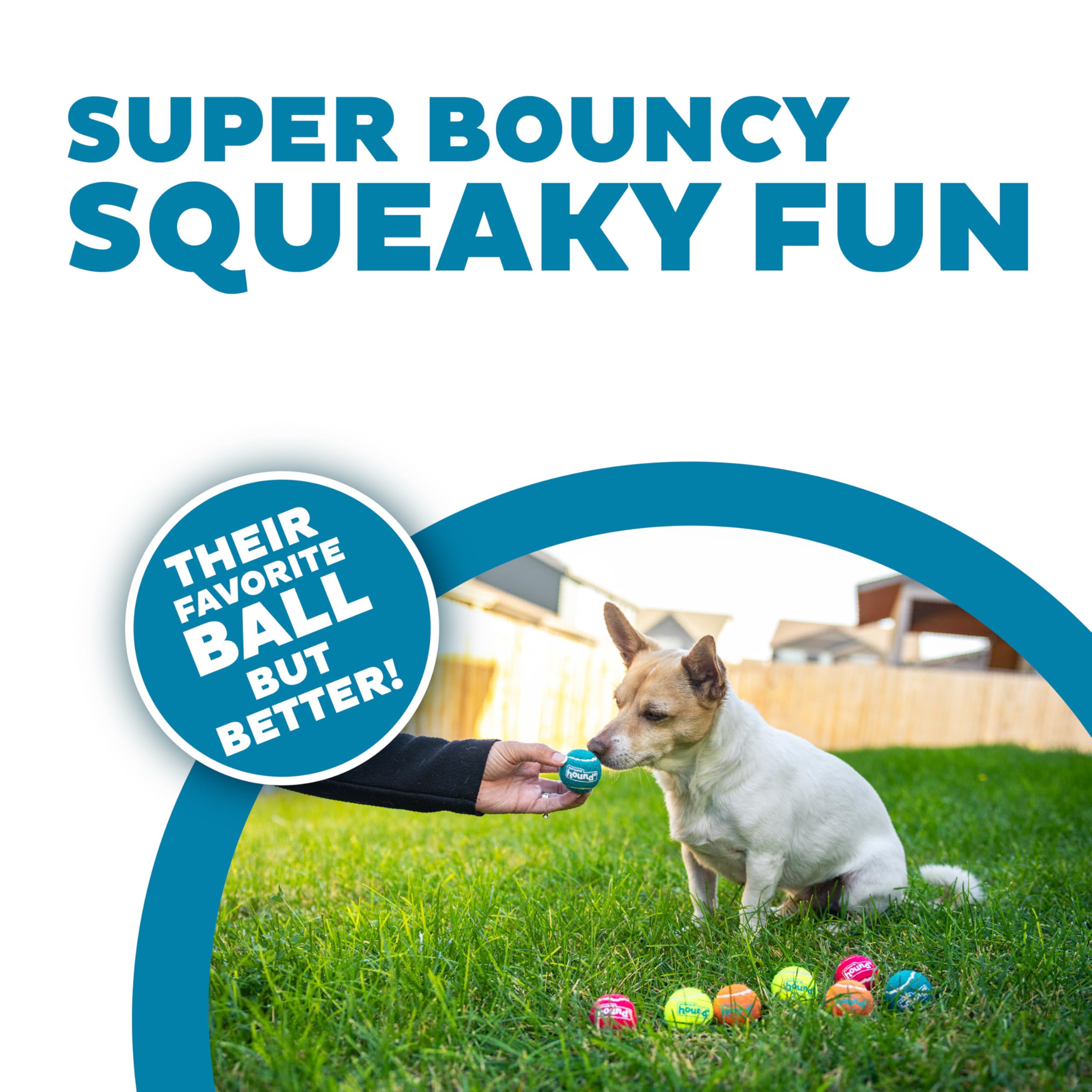 Outward Hound Squeaker Ballz – Squeaky Tennis Balls for Small Dogs, X-Small (1.5"), 8-Pack, Multi Color, Rubber