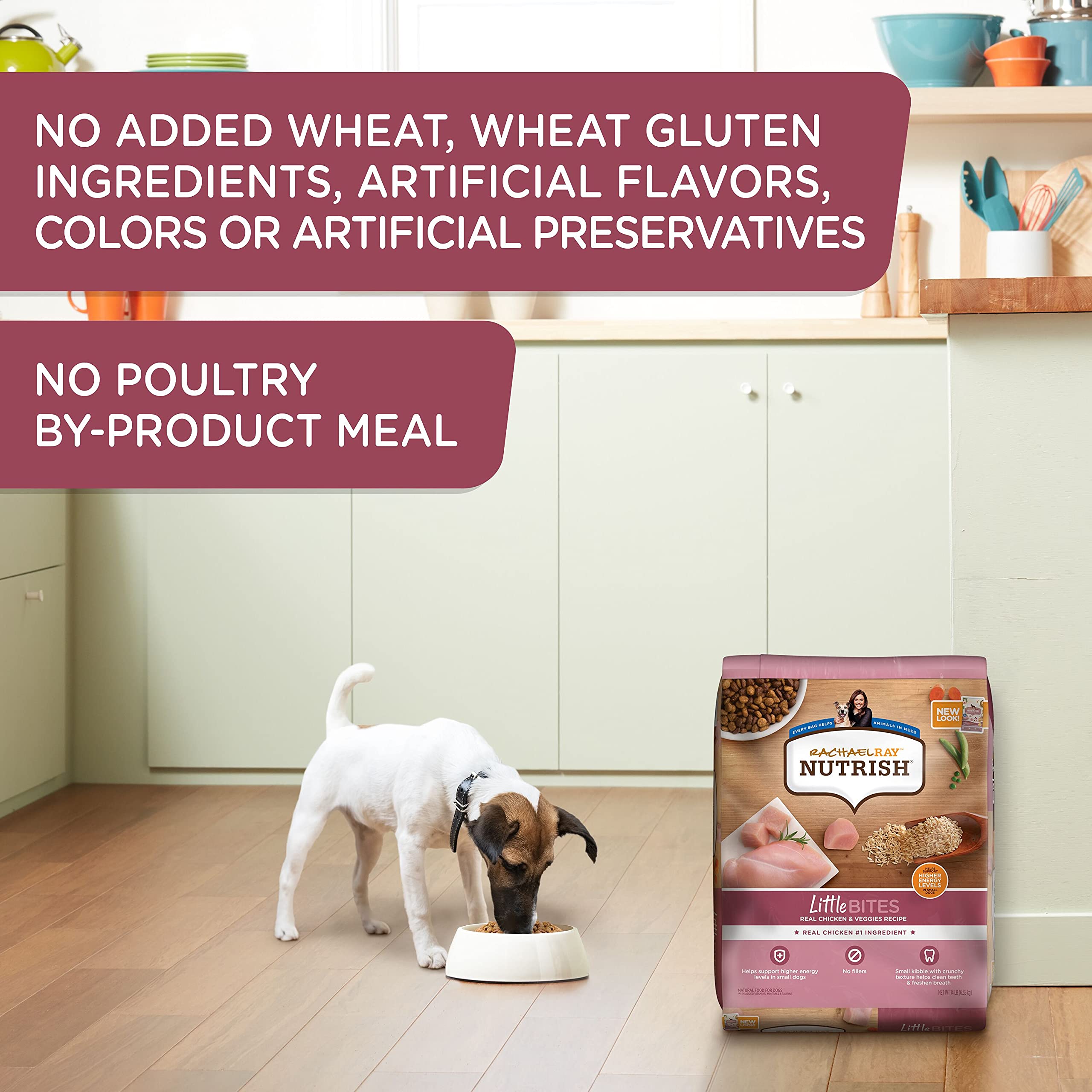 Nutrish Rachael Ray Little Bites Dry Dog Food, Chicken & Veggies Recipe for Small Breeds, 6 Pounds