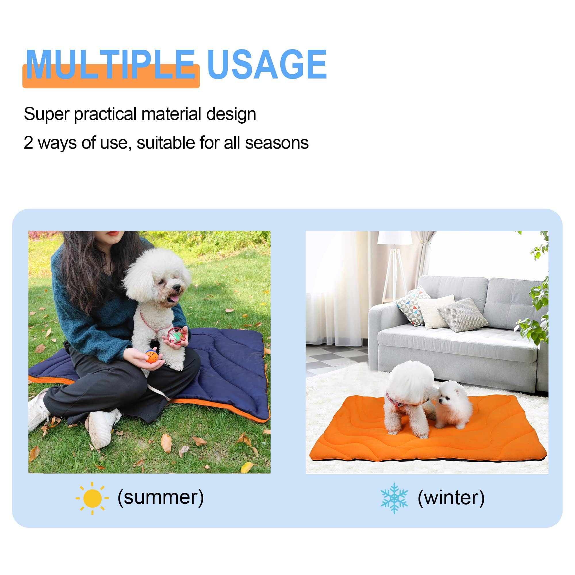 Geerduo Outdoor Dog Mat, Portable, Waterproof, Washable, Large Size Roll Up Travel Camping Pet Bed (Large)