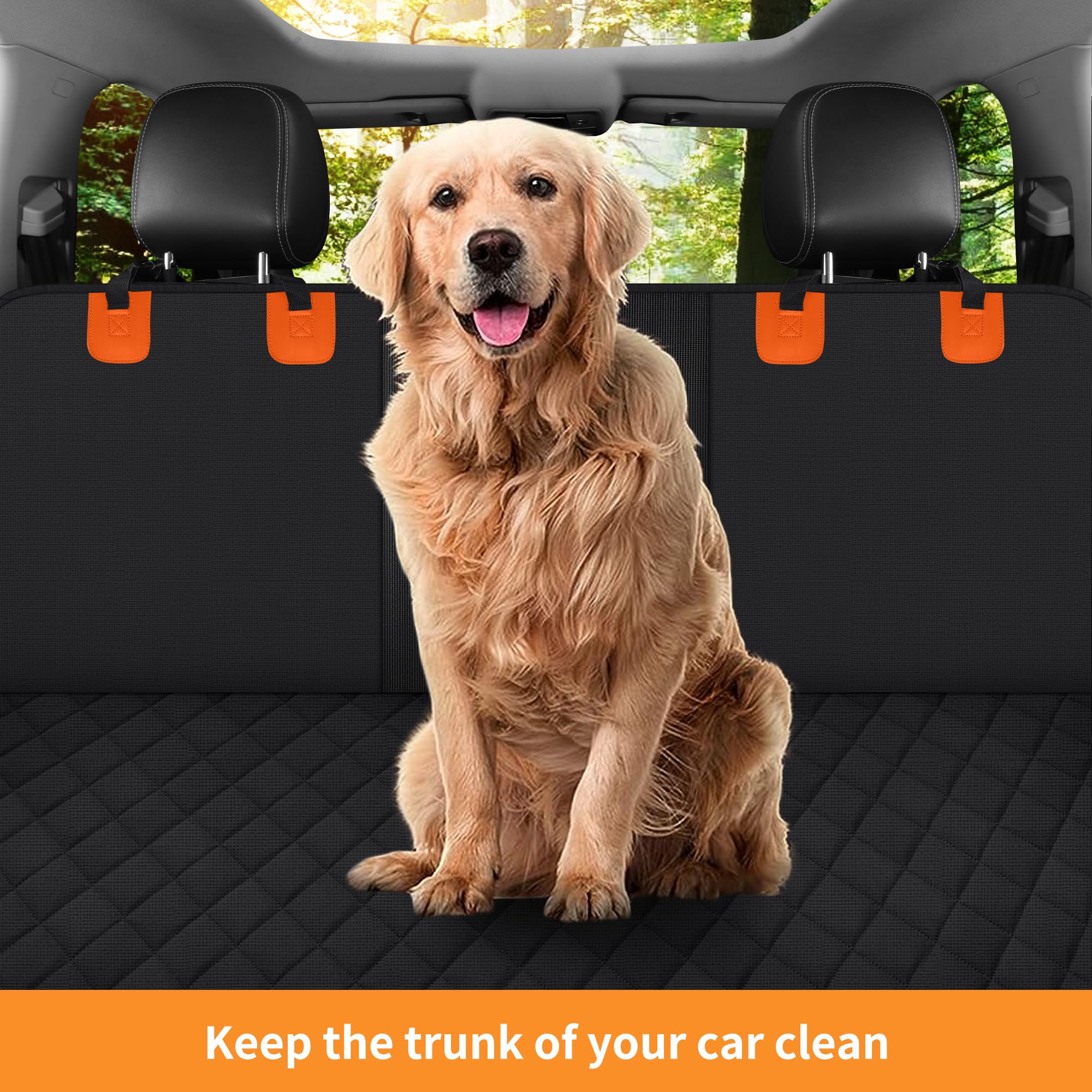 Gxt Dog Back Seat Cover Protector For Cars Suv And Trucks With Mesh Window, Scratchproof Nonslip And Waterproof Material(Black O